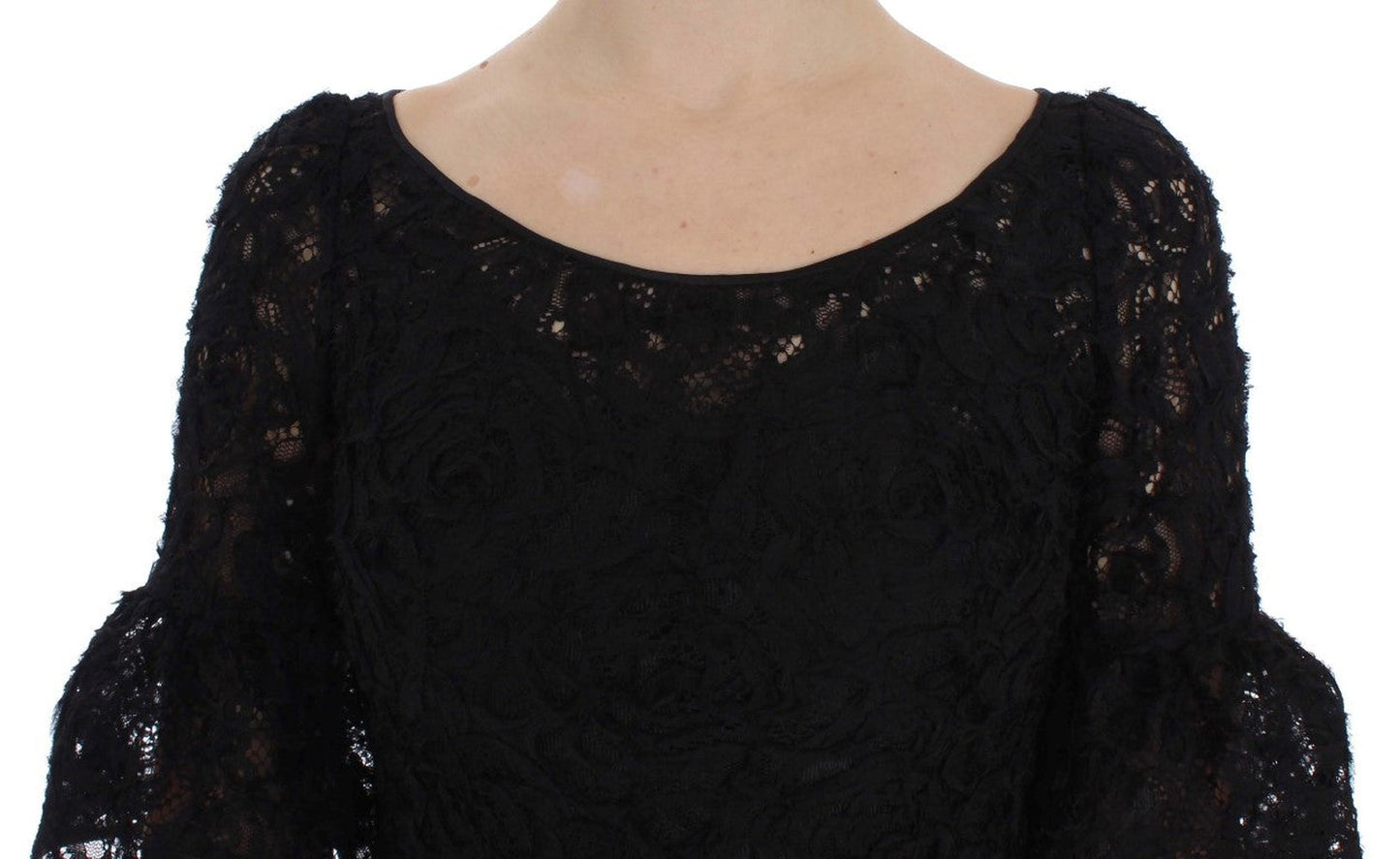 Black Floral Lace Long Bodycon Maxi Dress Dress Dolce & Gabbana