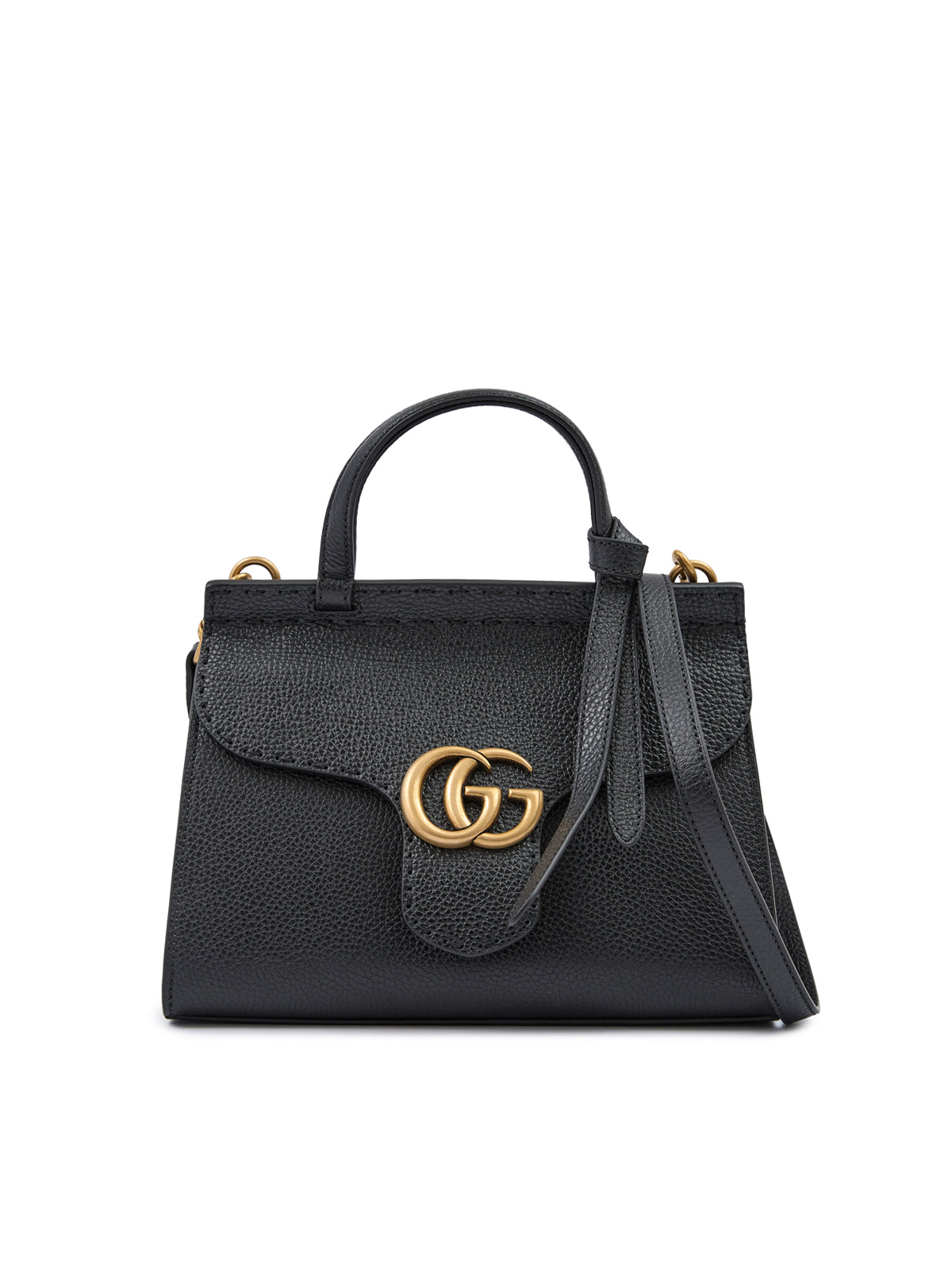 Black Leather GG Marmont Handbag Bags Gucci