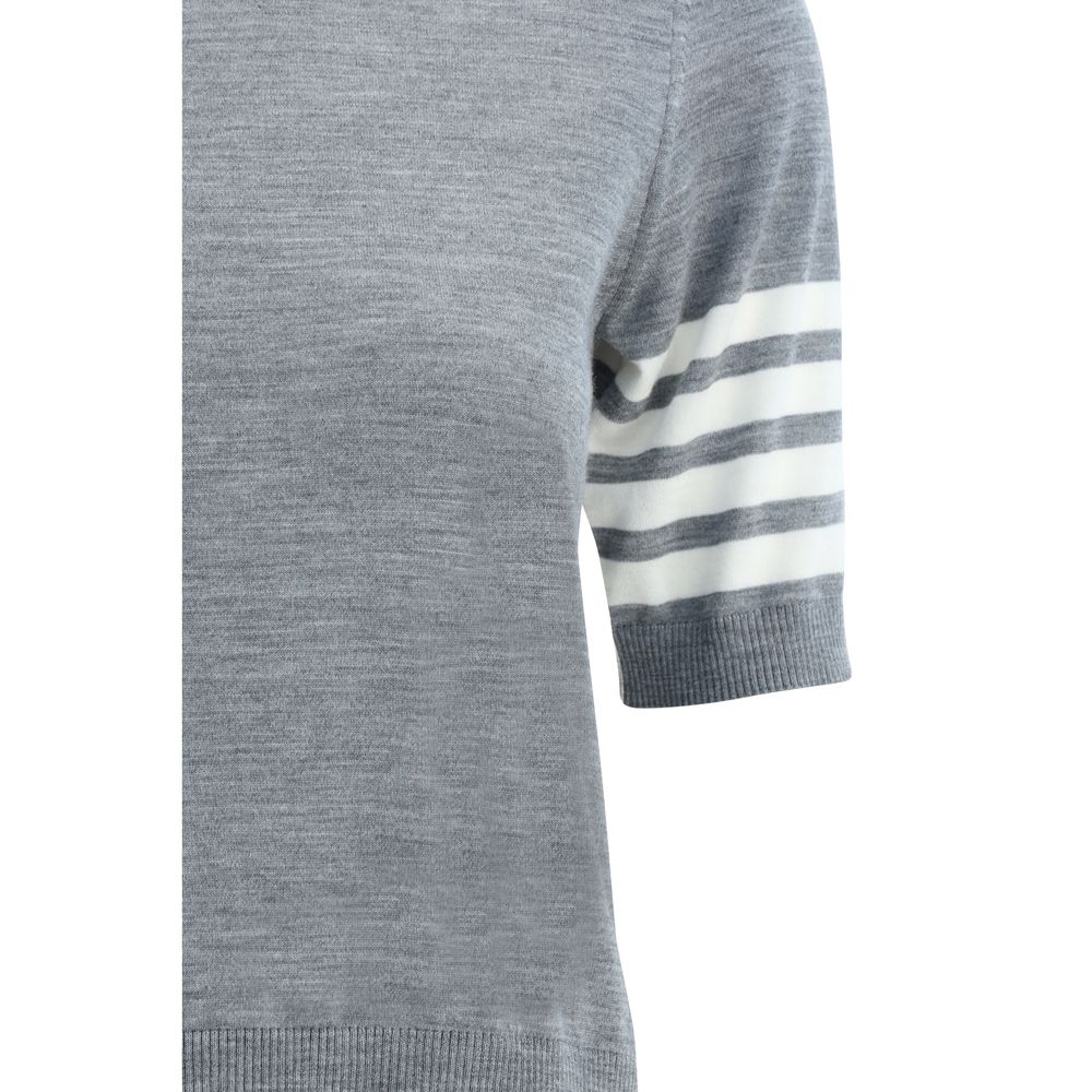 Gray Polyamide Turtleneck Knitwear Thom Browne