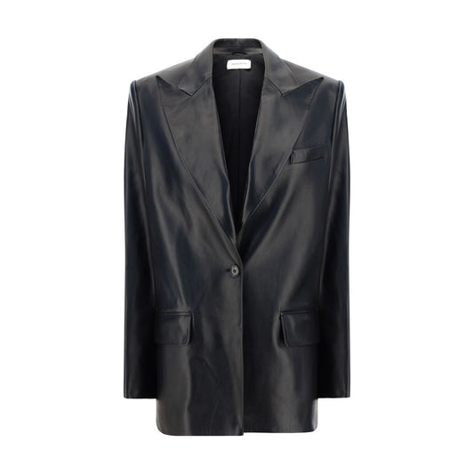 Black Leather Jacket Blazer Magda Butrym