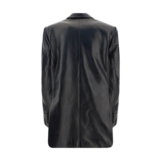 Black Leather Jacket Blazer Magda Butrym