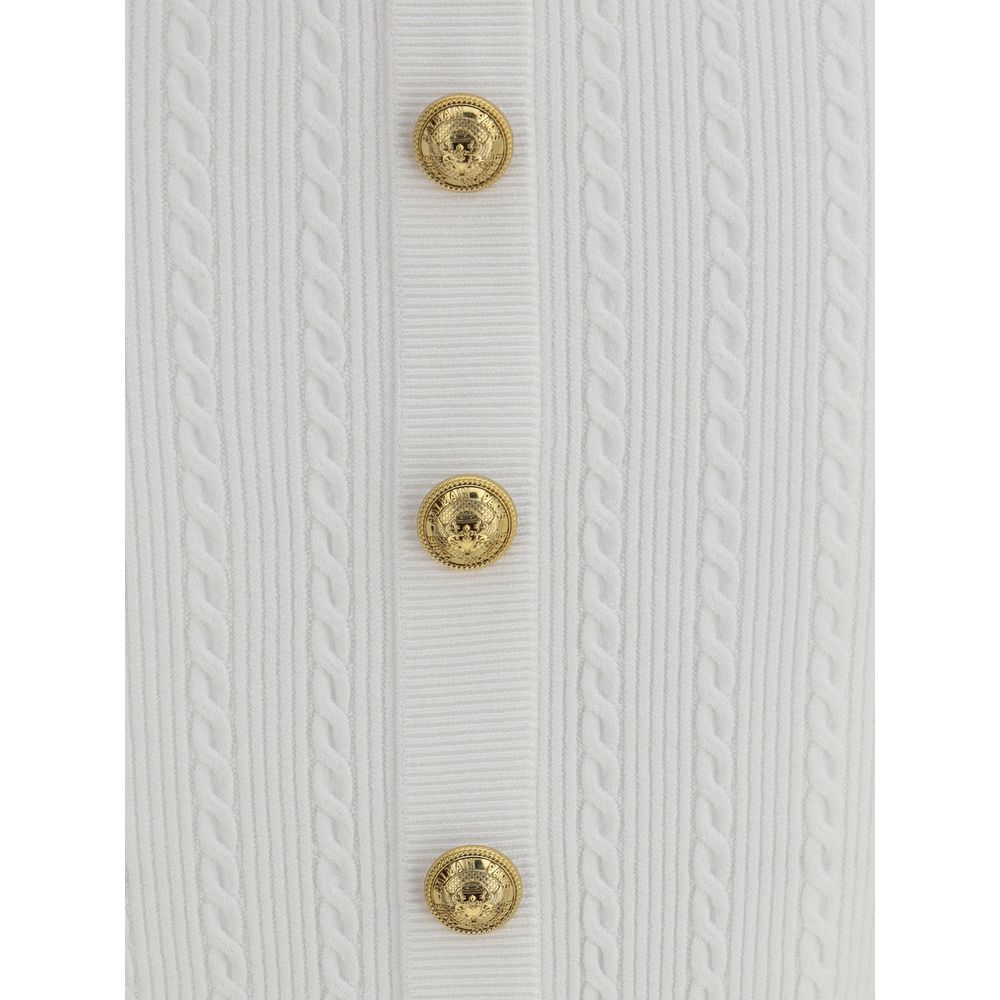 White Viscose Midi Skirt Skirts Balmain