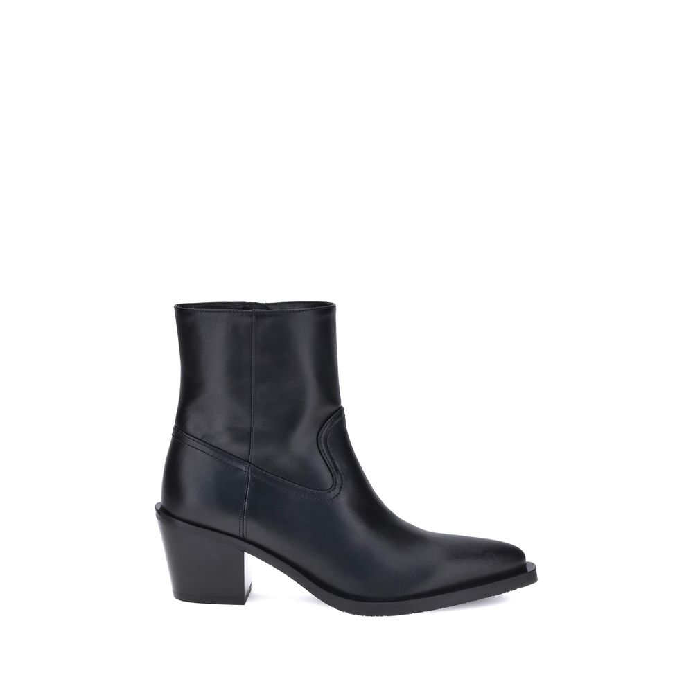 Black Calf Leather Bos Taurus Ankle Boots Shoes Stuart Weitzman