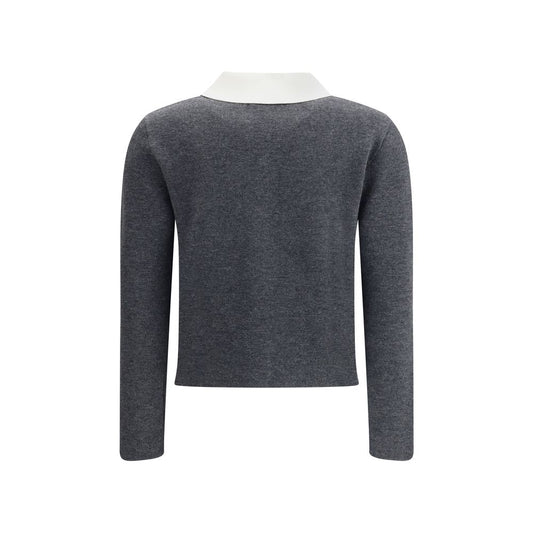 Gray Wool Cardigan Knitwear Self-Portrait