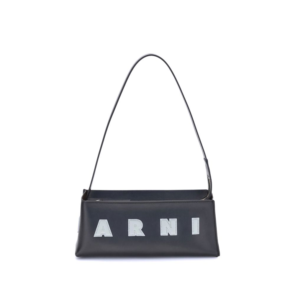 Black Calf Leather Bos Taurus Shoulder Bag Bags Marni