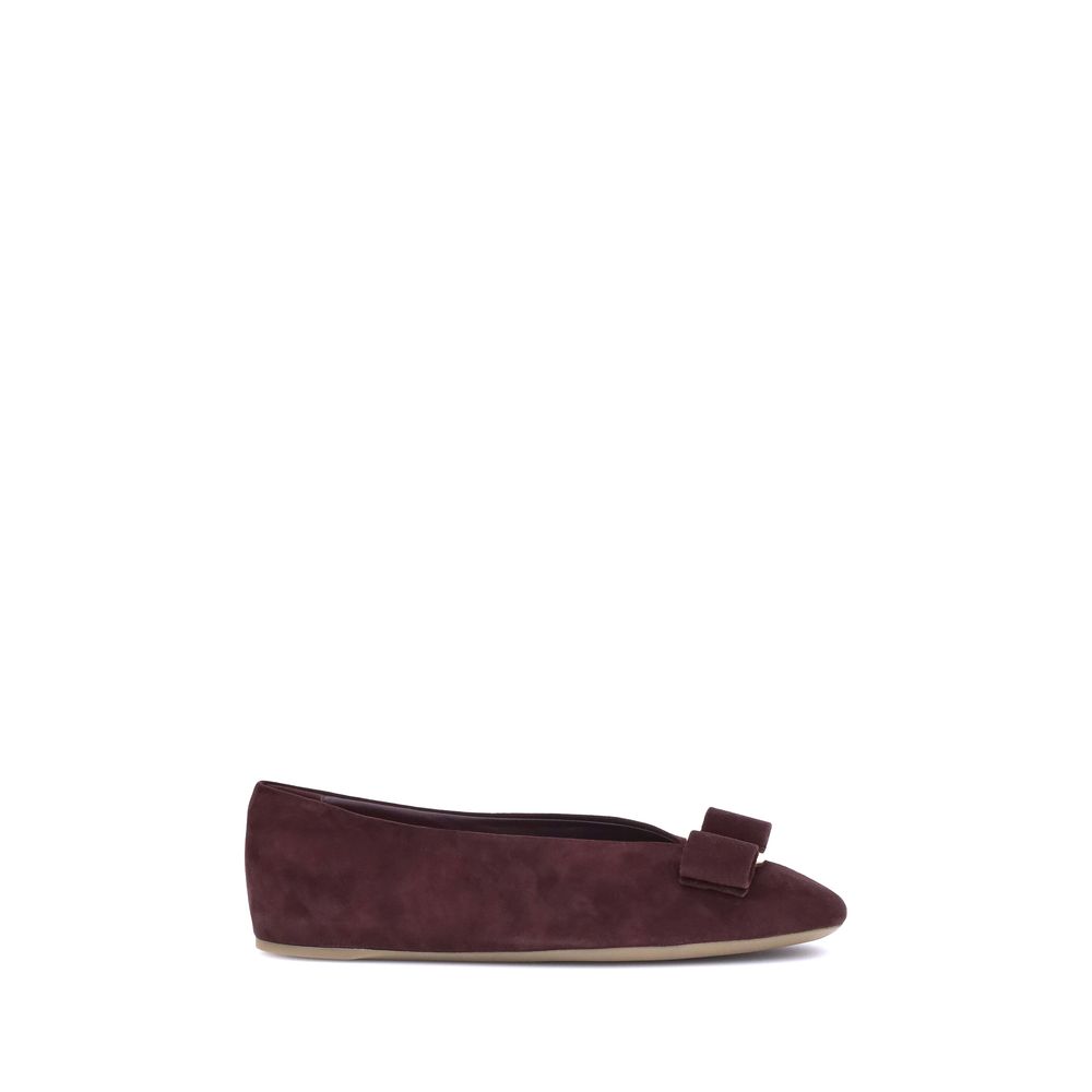 Bordeaux Goatskin Ballet Flats Shoes Ferragamo