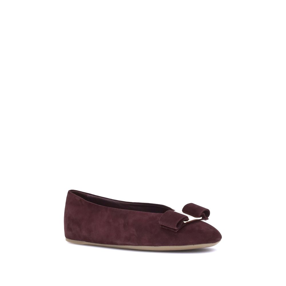 Bordeaux Goatskin Ballet Flats Shoes Ferragamo