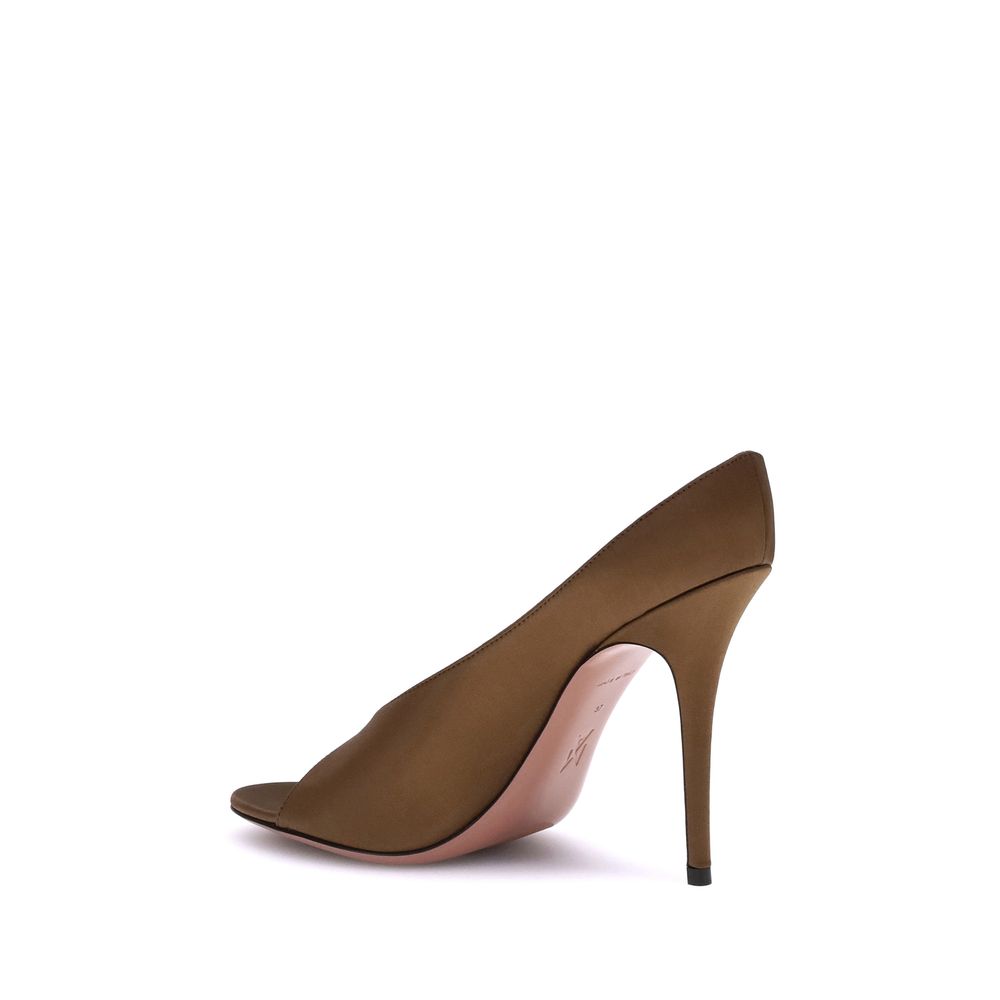 Brown Calf Leather Bos Taurus High Heel Pumps Shoes Amina Muaddi