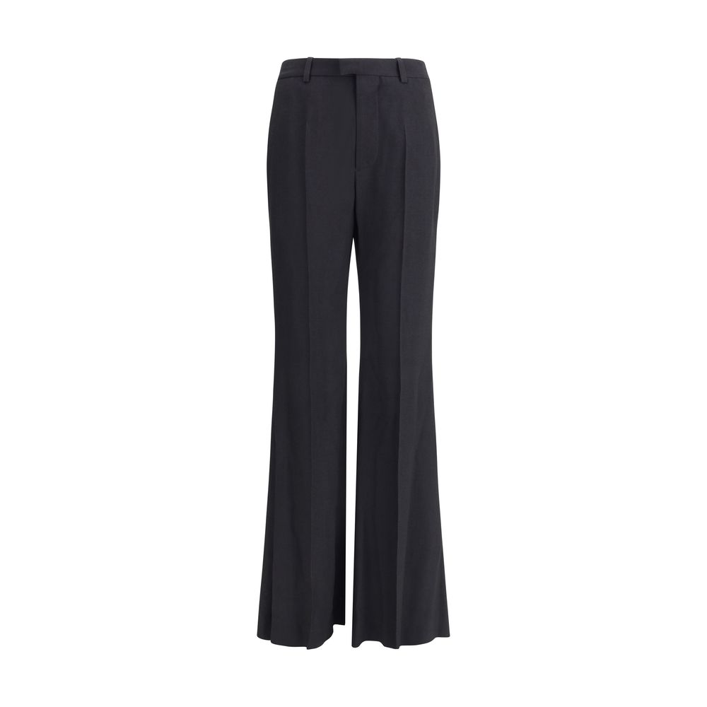 Black Viscose Flared Pants Balenciaga