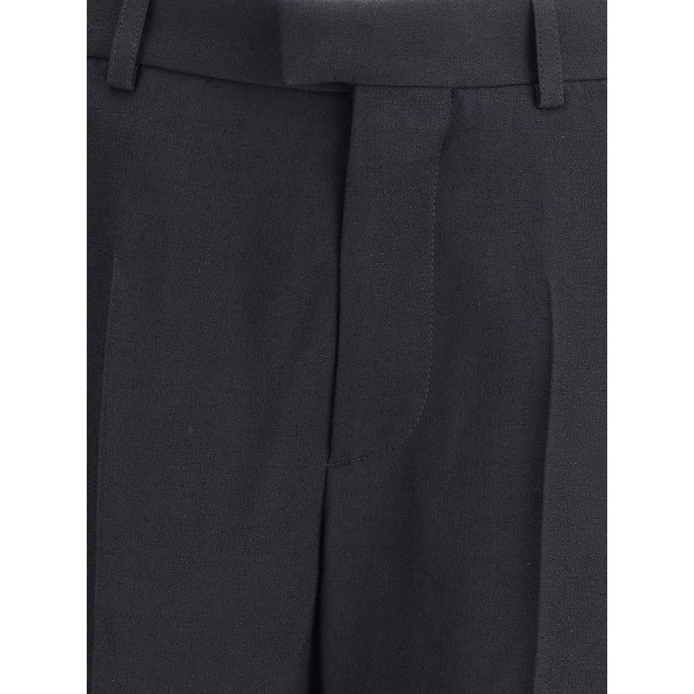 Black Viscose Flared Pants Balenciaga