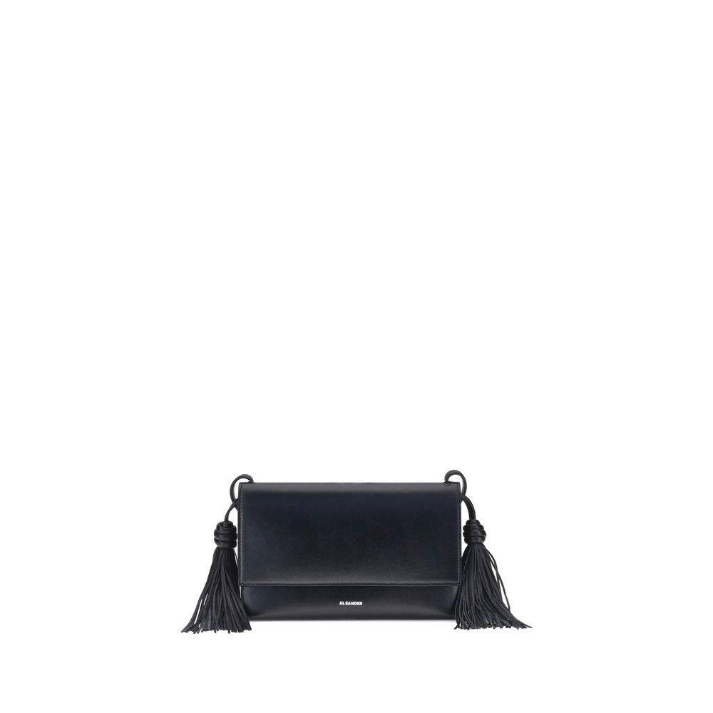 Black Calf Leather Bos Taurus Shoulder Bag Bags Jil Sander