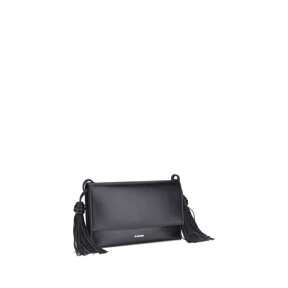 Black Calf Leather Bos Taurus Shoulder Bag Bags Jil Sander