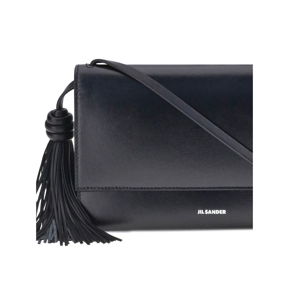 Black Calf Leather Bos Taurus Shoulder Bag Bags Jil Sander