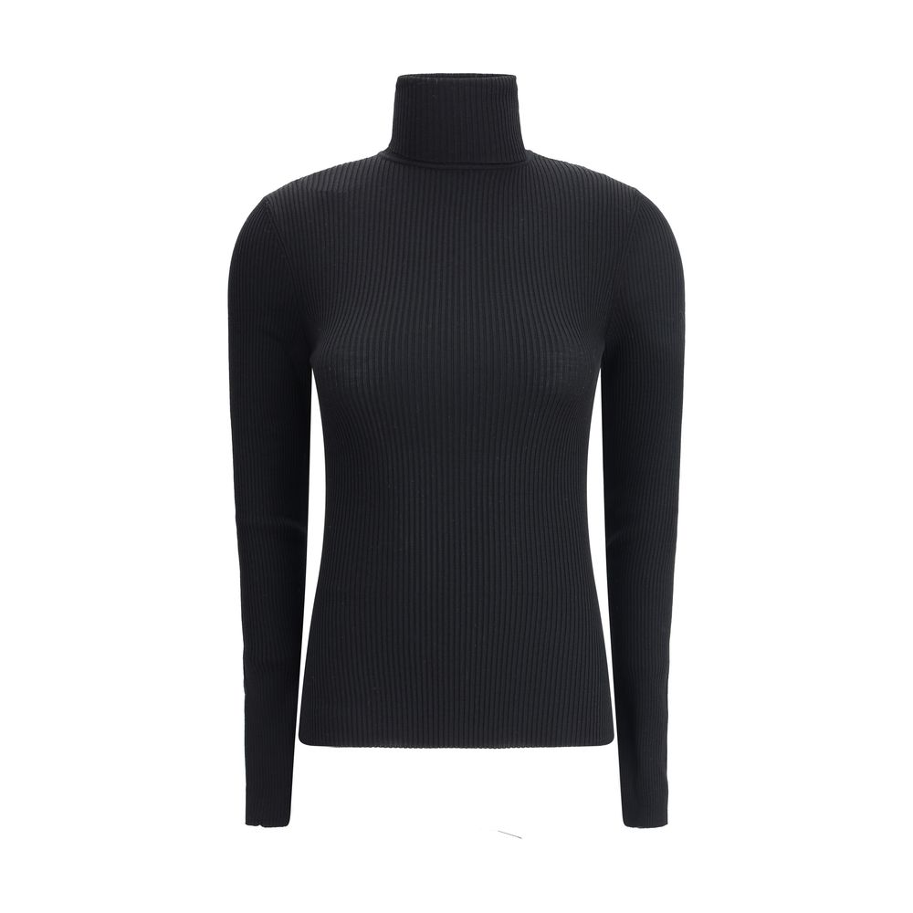 Black Fleece Wool Turtleneck Knitwear Wolford