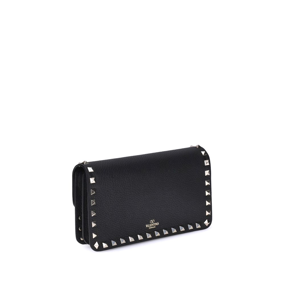 Black Calf Leather Bos Taurus Clutch Bag Bags Valentino Garavani