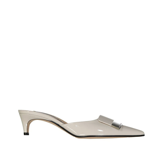 Beige Calfskin Mules Shoes Sergio Rossi