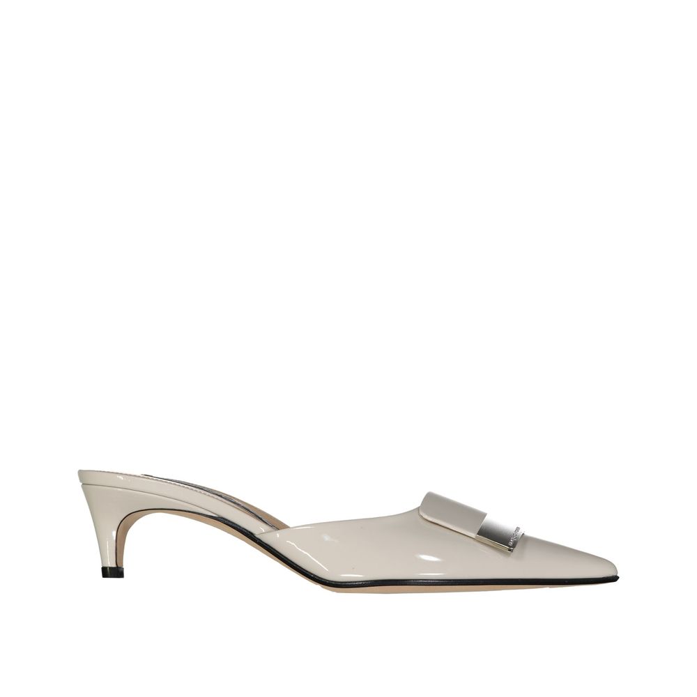 Beige Calfskin Mules Shoes Sergio Rossi