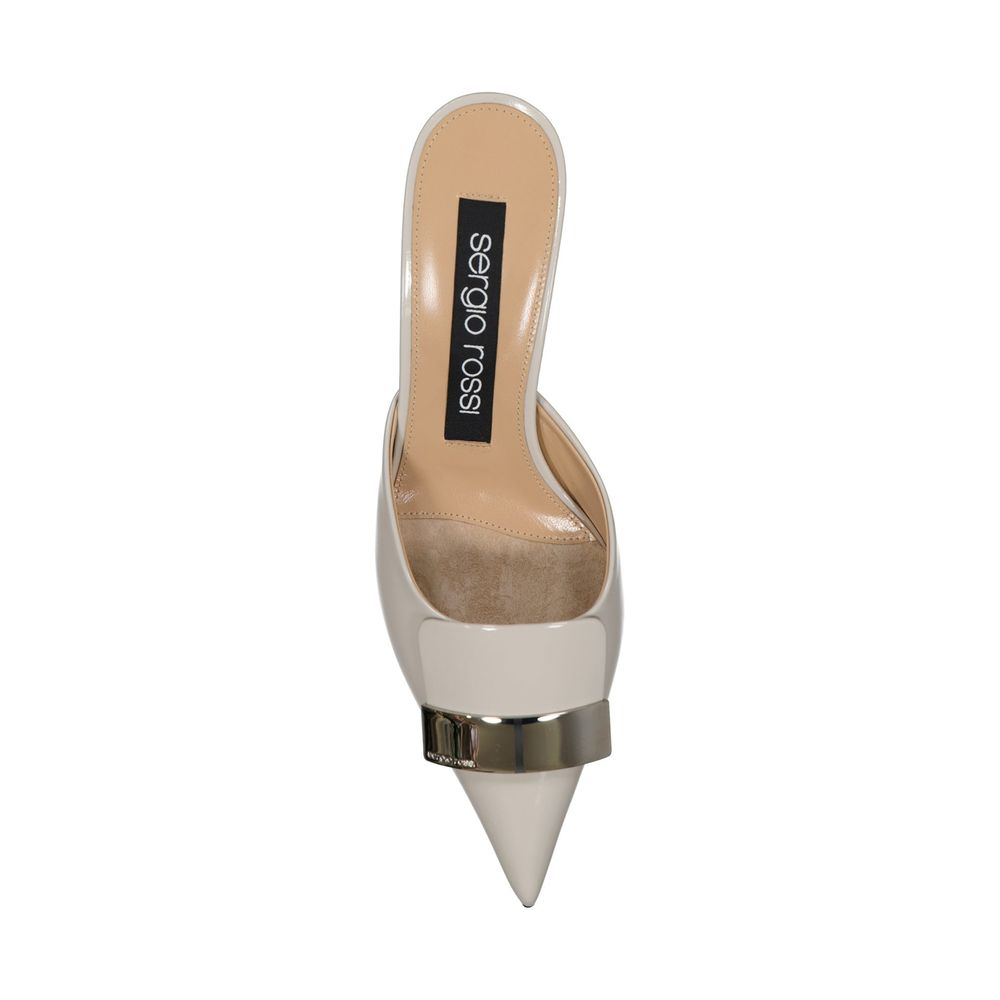 Beige Calfskin Mules Shoes Sergio Rossi
