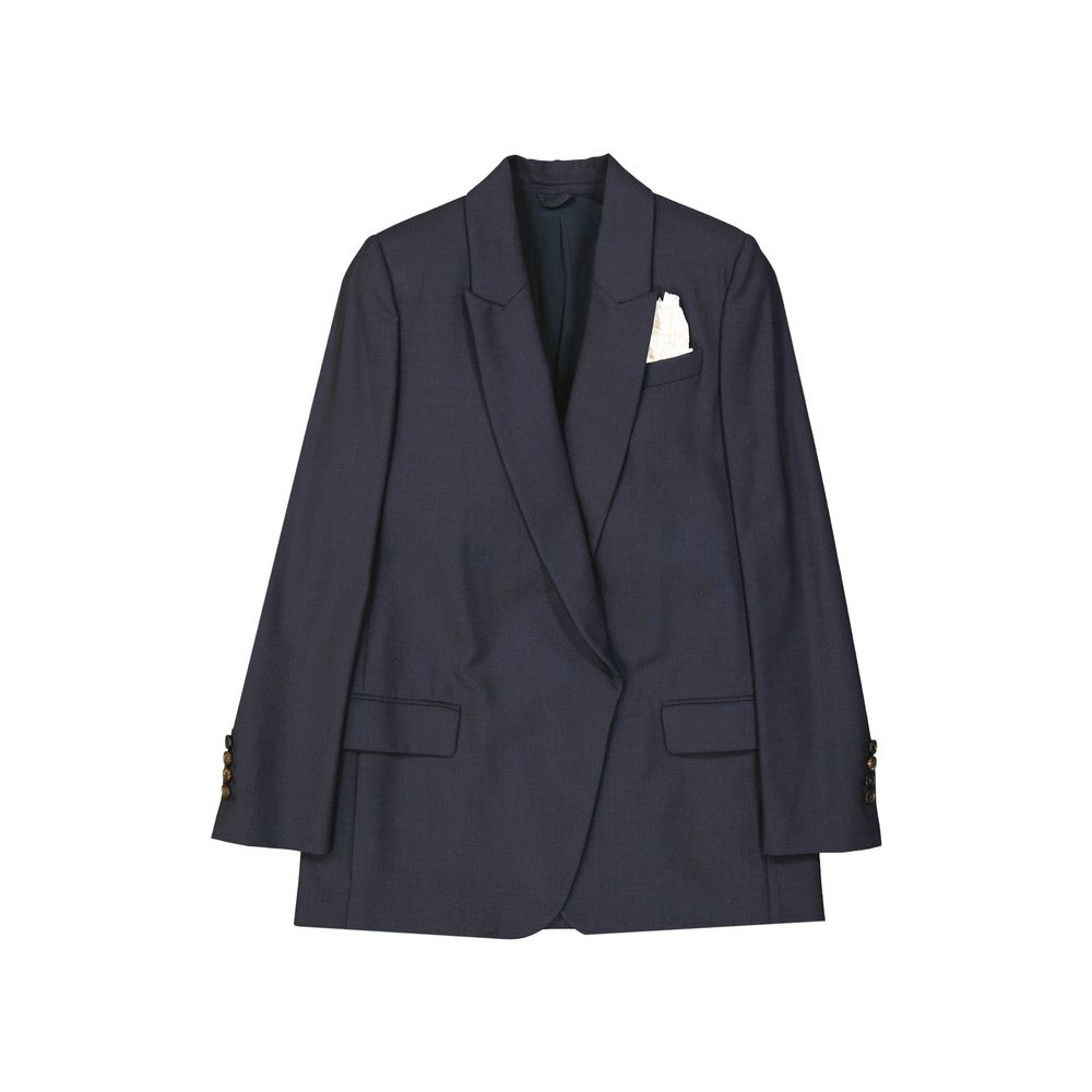 Blue Virgin Wool Blazer Blazer Brunello Cucinelli