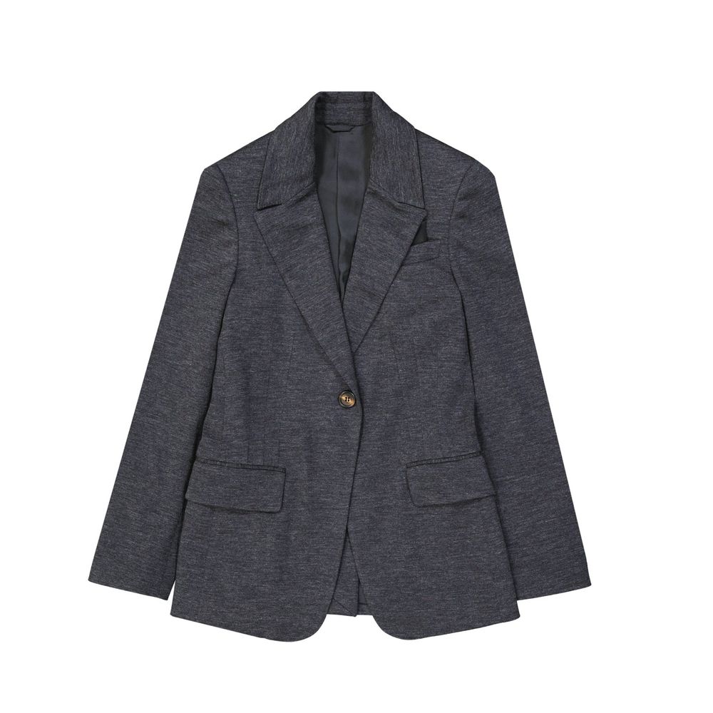 Gray Wool Blazer Blazer Brunello Cucinelli