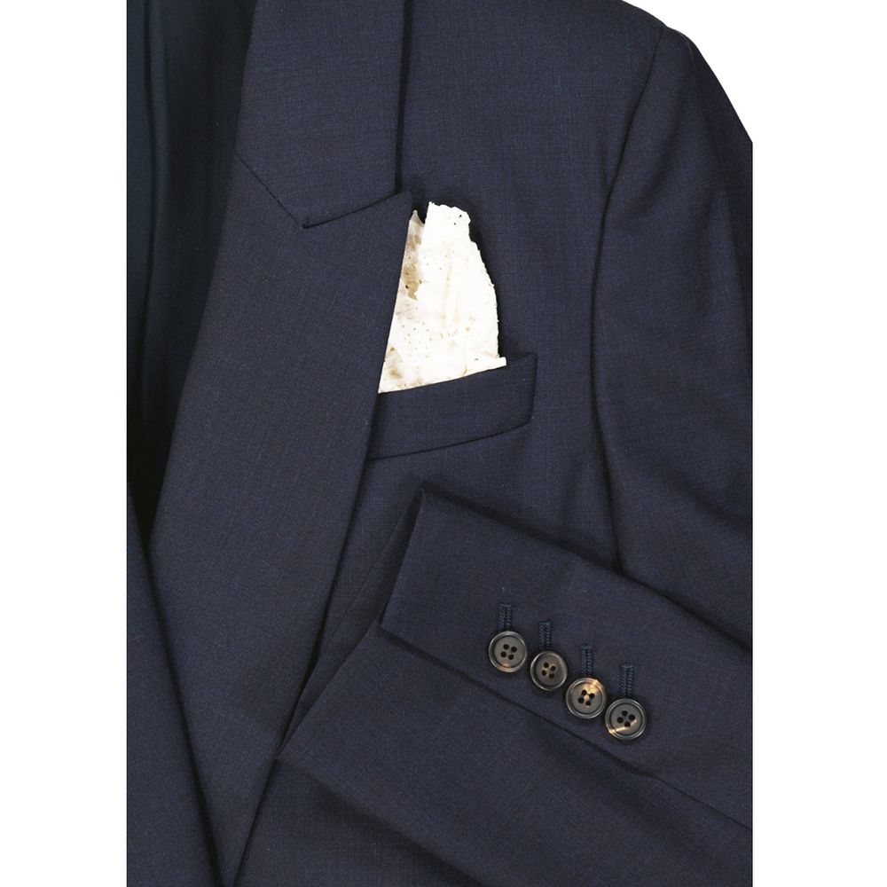 Blue Virgin Wool Blazer Blazer Brunello Cucinelli