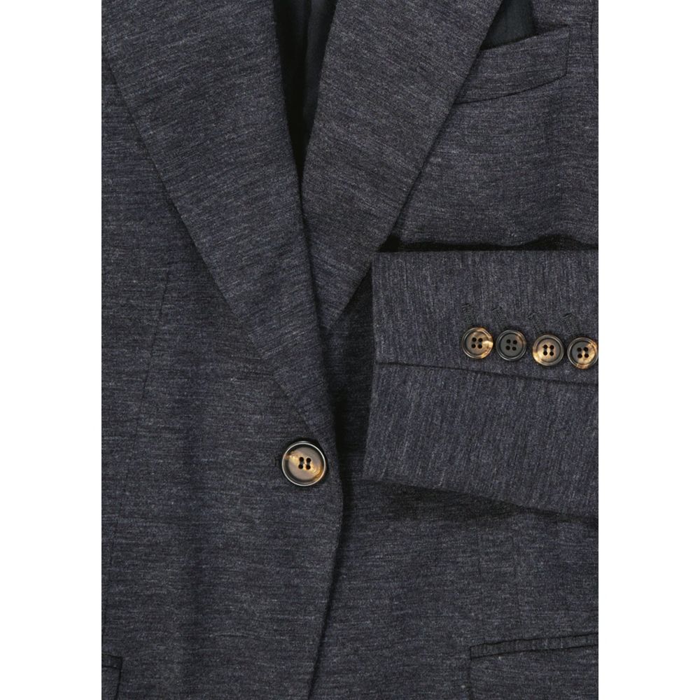 Gray Wool Blazer Blazer Brunello Cucinelli
