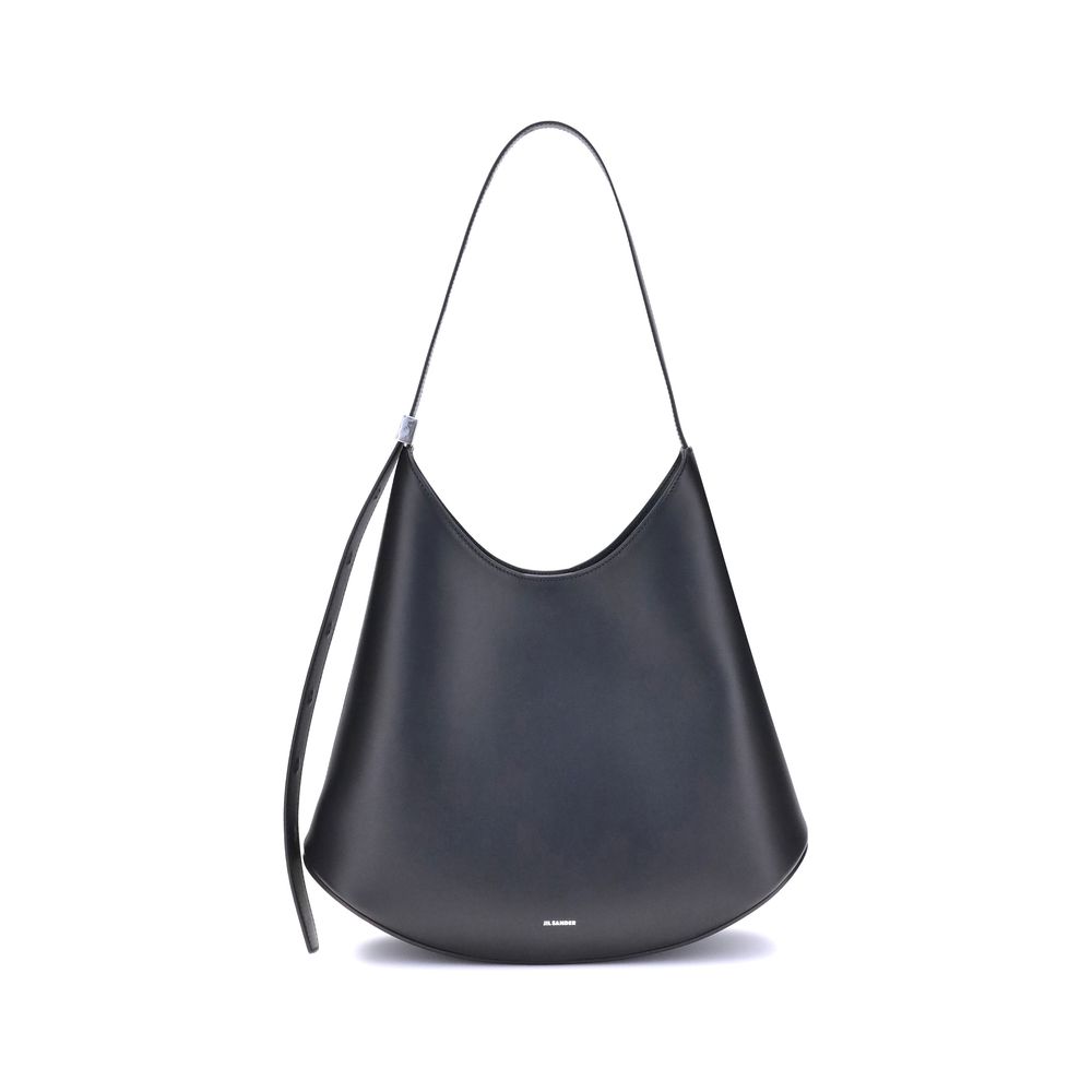 Black Calf Leather Bos Taurus Shoulder Bag Bags Jil Sander