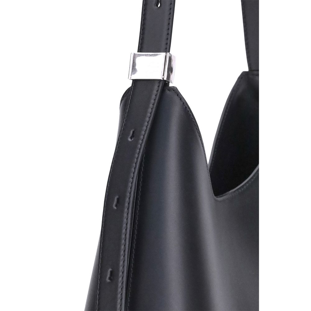 Black Calf Leather Bos Taurus Shoulder Bag Bags Jil Sander
