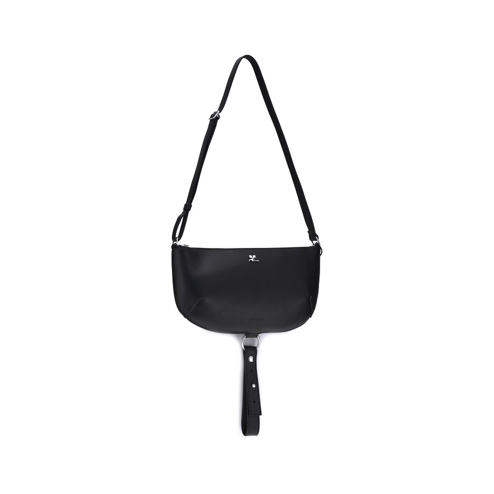 Black Calf Leather Bos Taurus Shoulder Bag Bags Courrèges