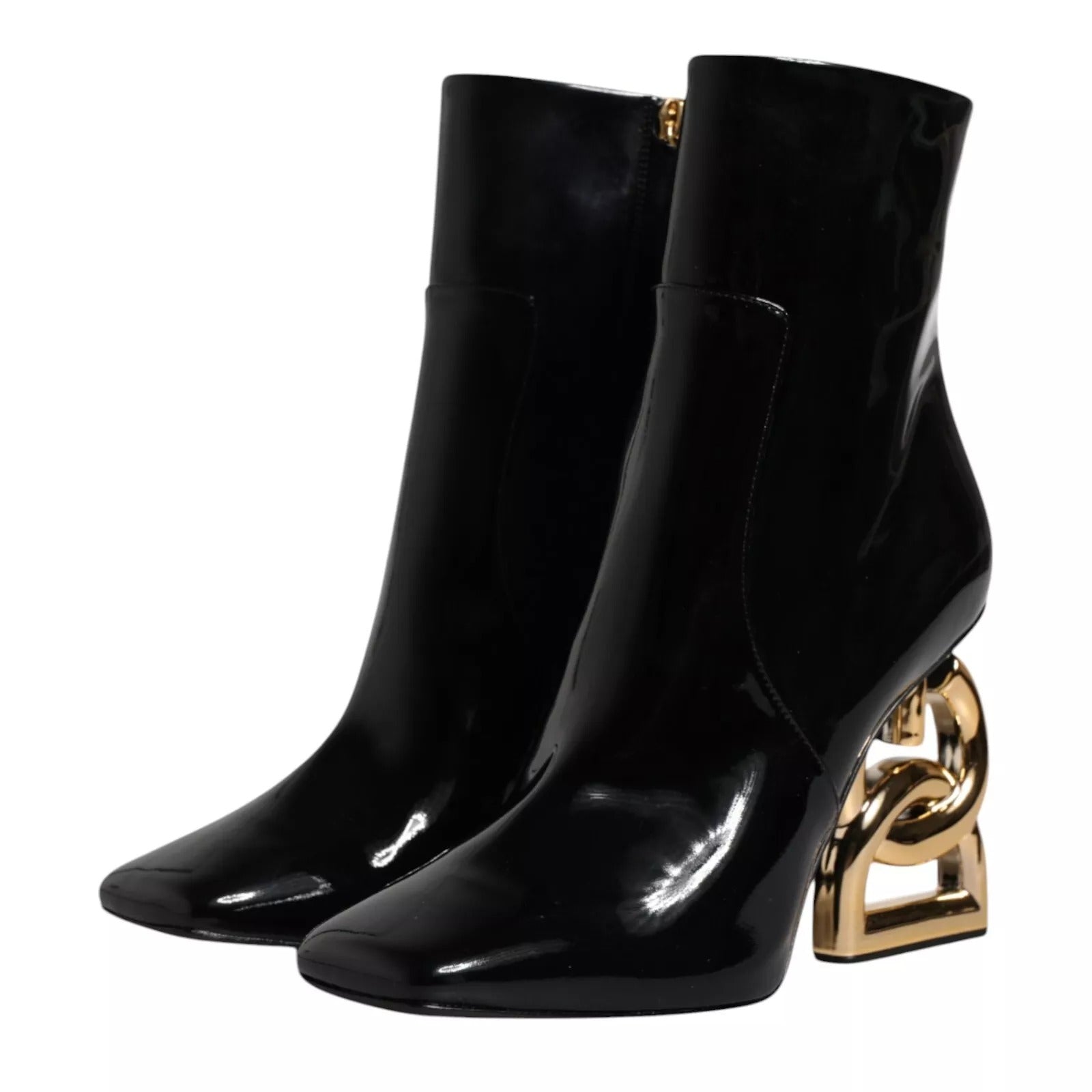 Black Jackie Leather Mid Calf Boots Shoes Shoes Dolce & Gabbana