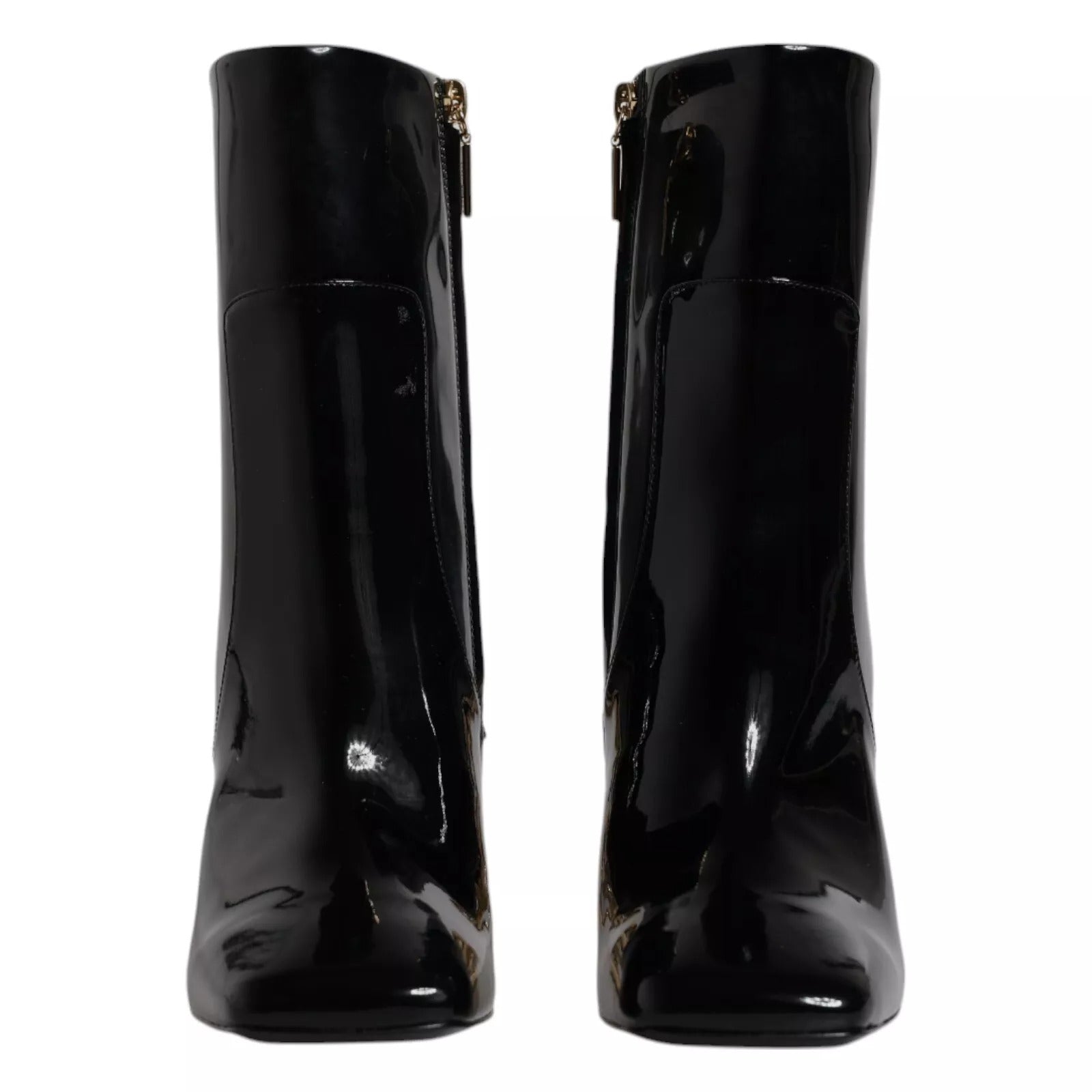 Black Jackie Leather Mid Calf Boots Shoes Shoes Dolce & Gabbana