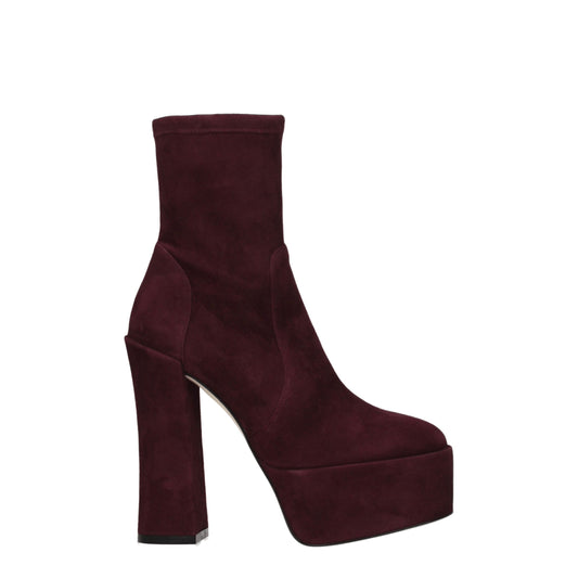 Purple Leather Ankle Boots Shoes Stuart Weitzman