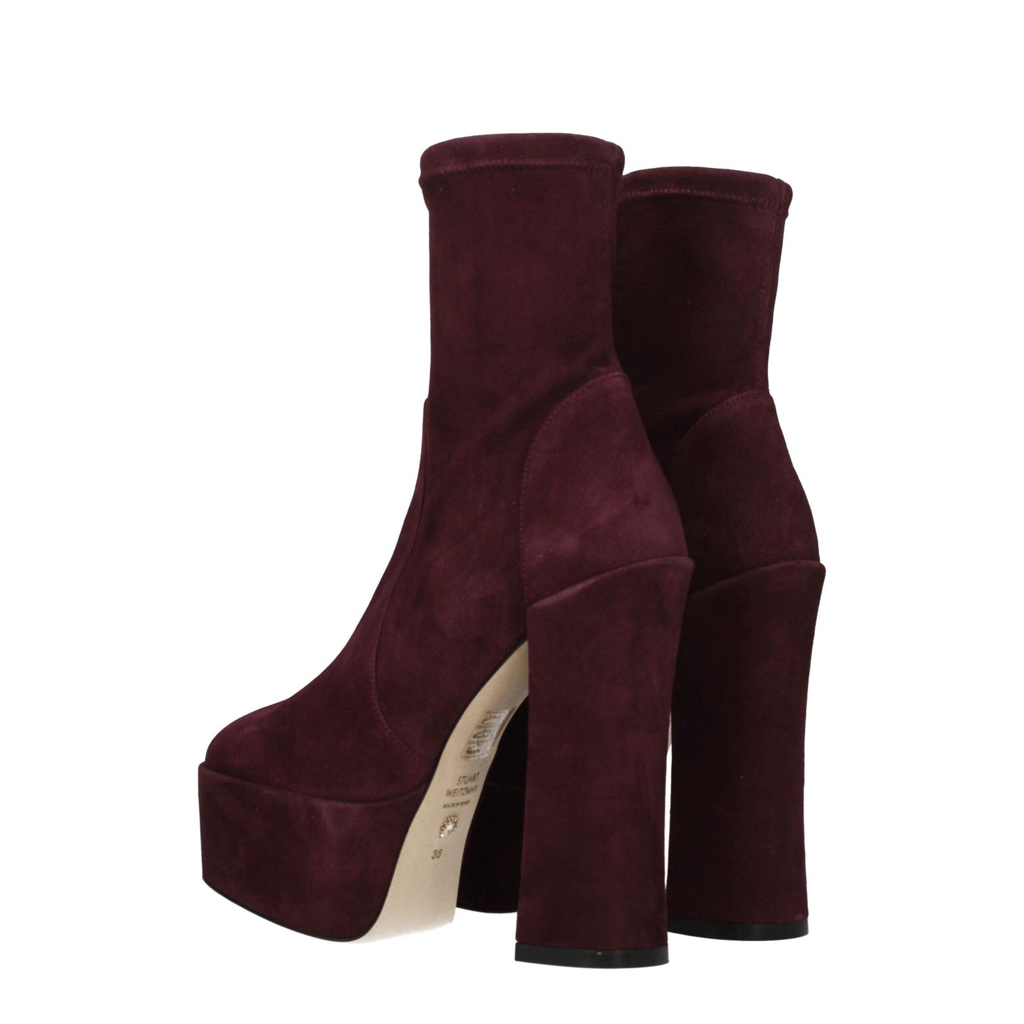 Purple Leather Ankle Boots Shoes Stuart Weitzman