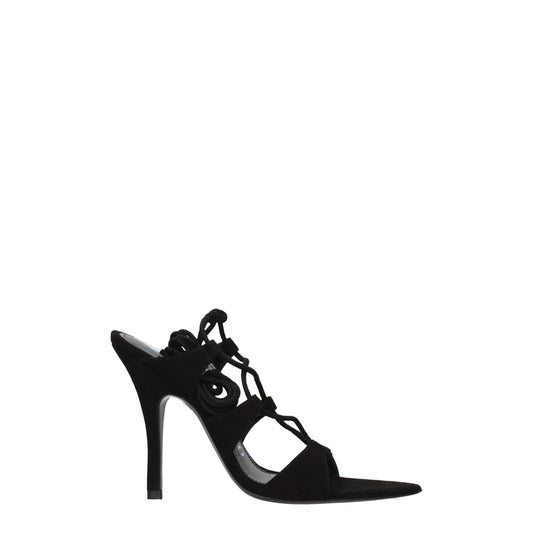 Black Leather Stiletto Heel Sandals Shoes The Attico