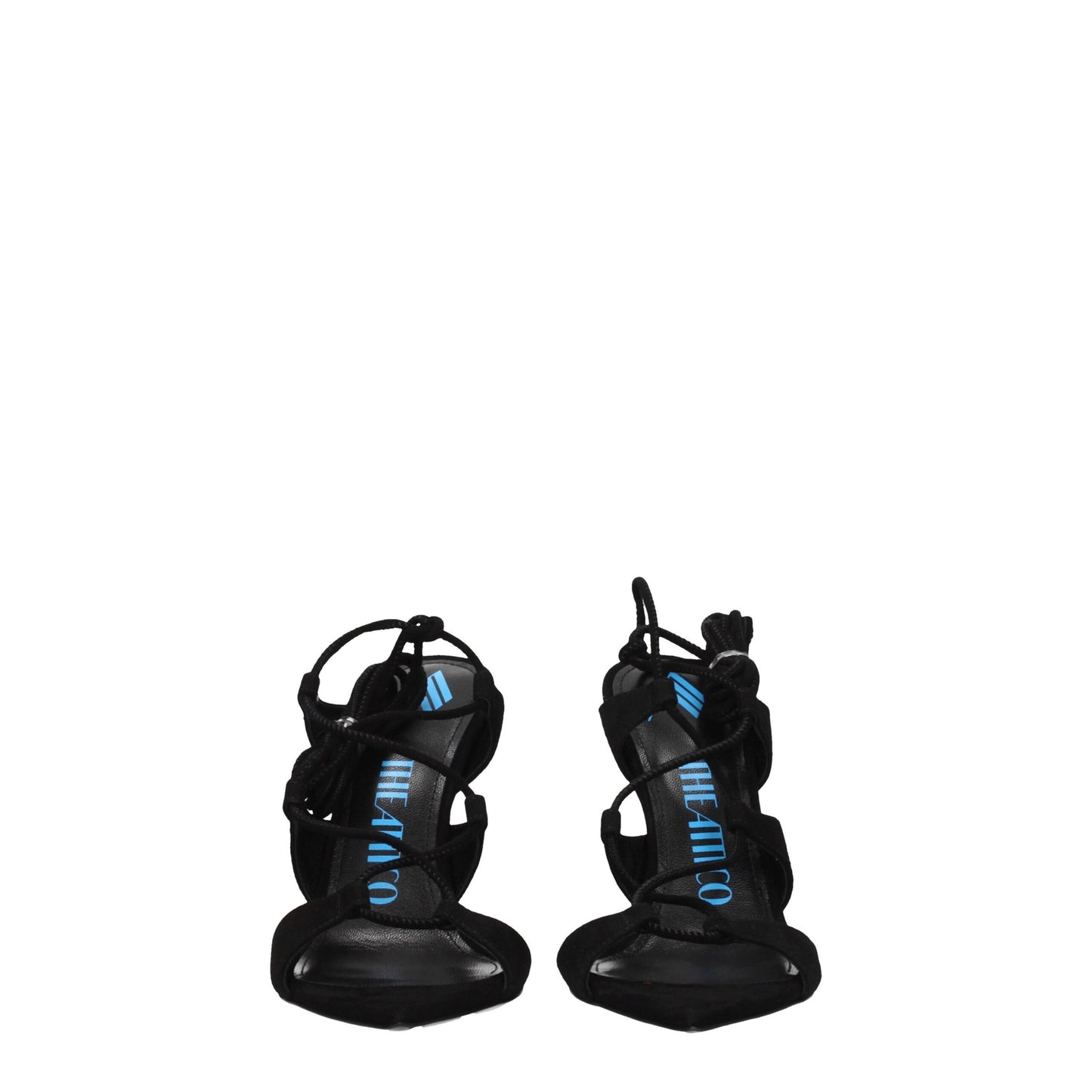 Black Leather Stiletto Heel Sandals Shoes The Attico