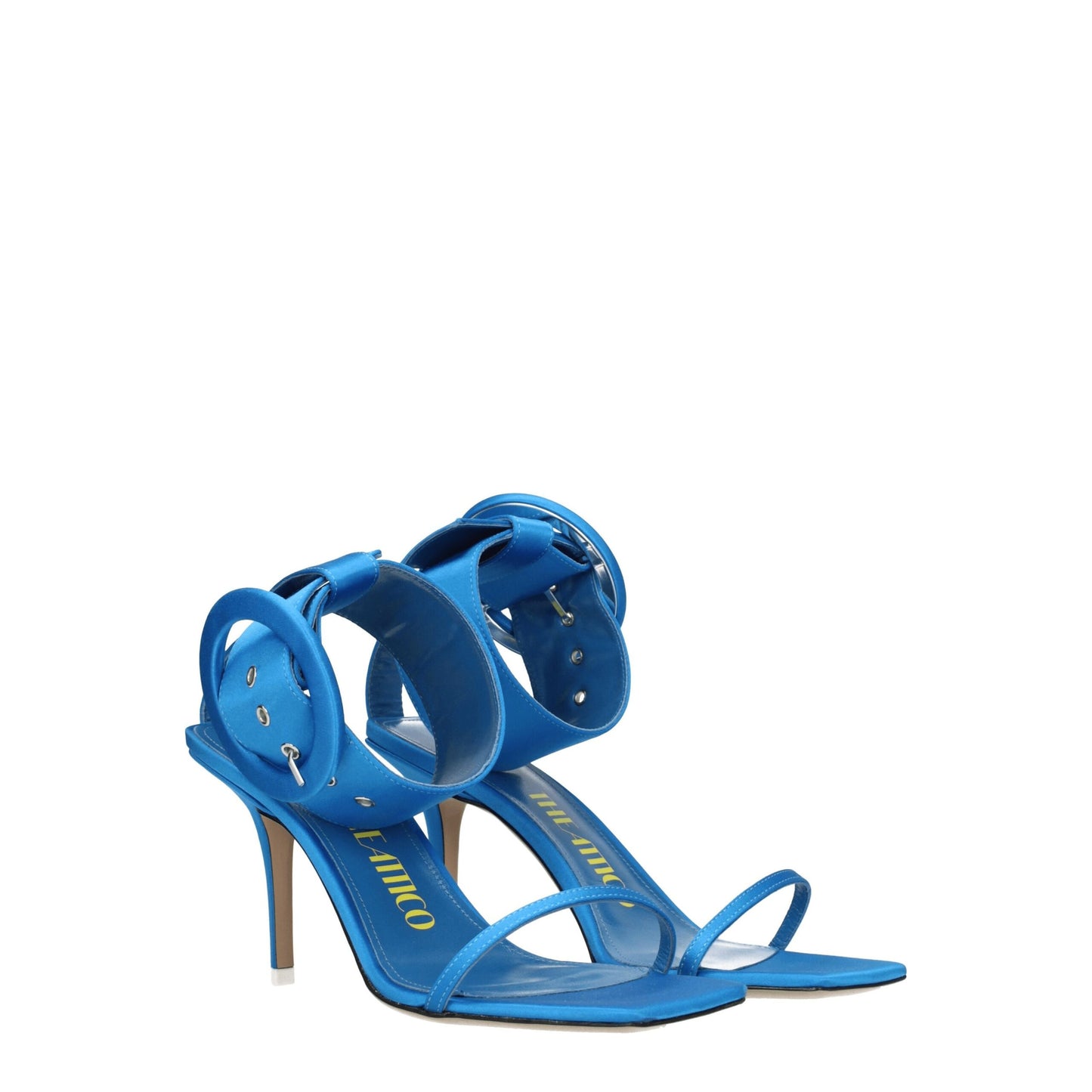 Light Blue Satin Stiletto Heel Sandals Shoes The Attico