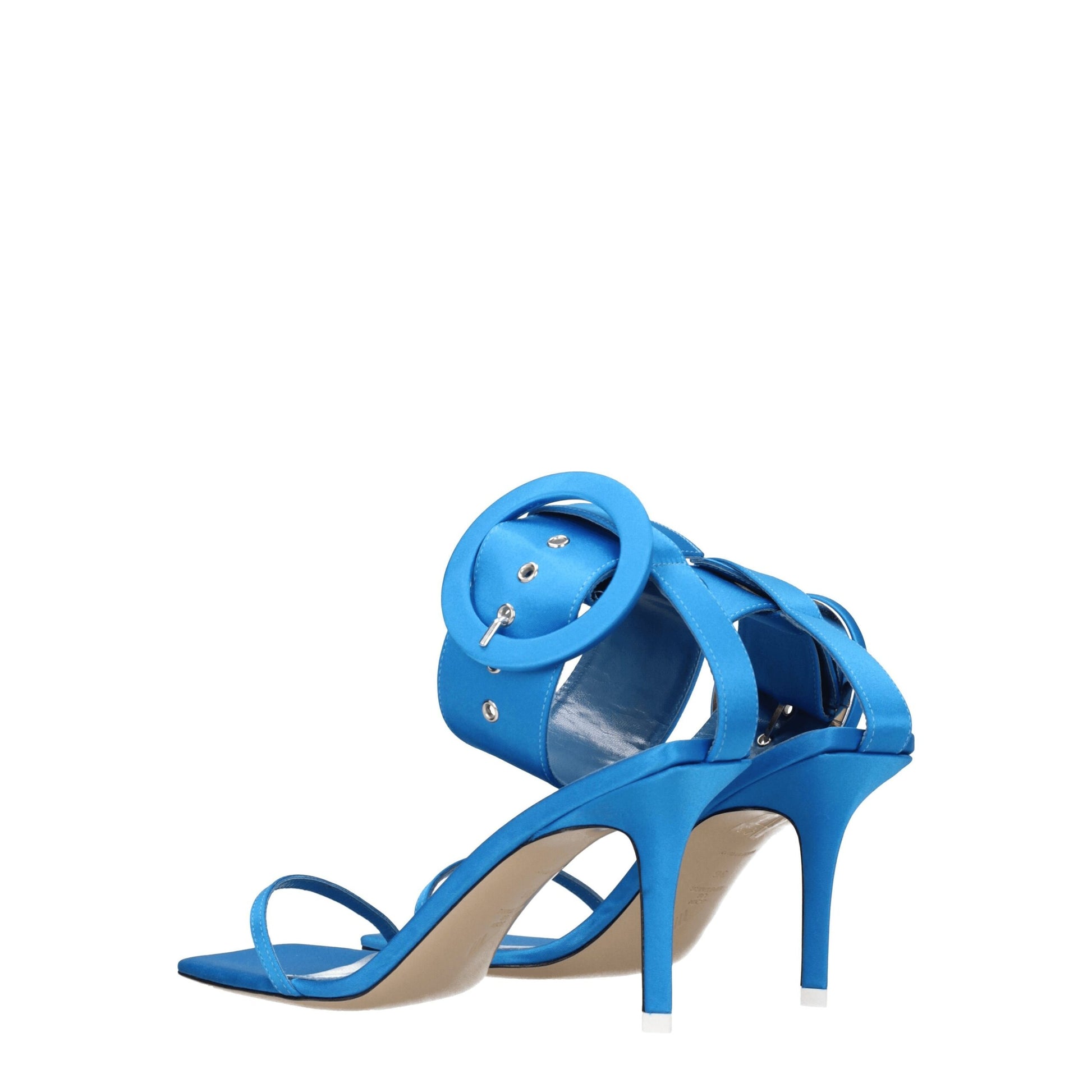 Light Blue Satin Stiletto Heel Sandals Shoes The Attico