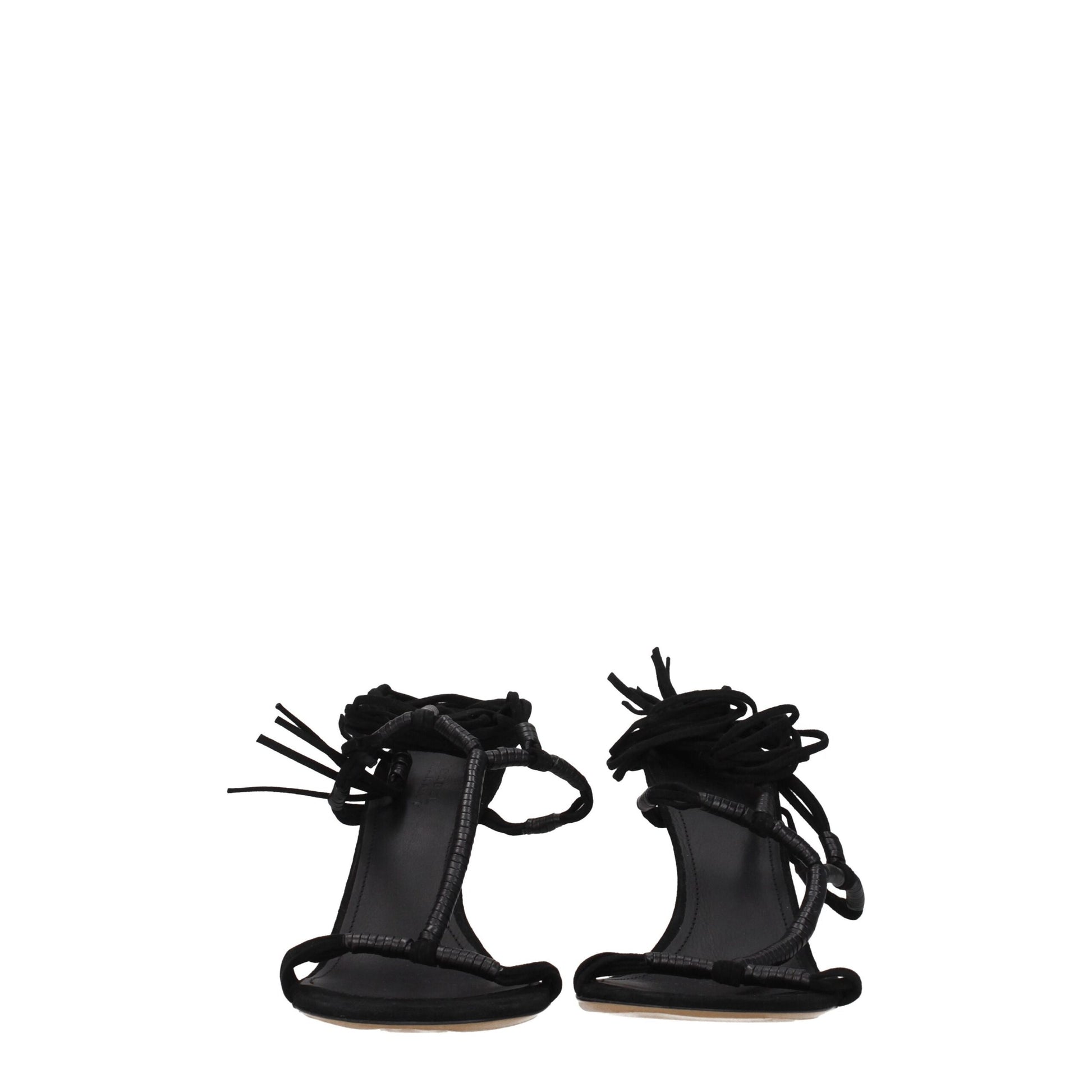 Black Leather Stiletto Heel Sandals Shoes Isabel Marant
