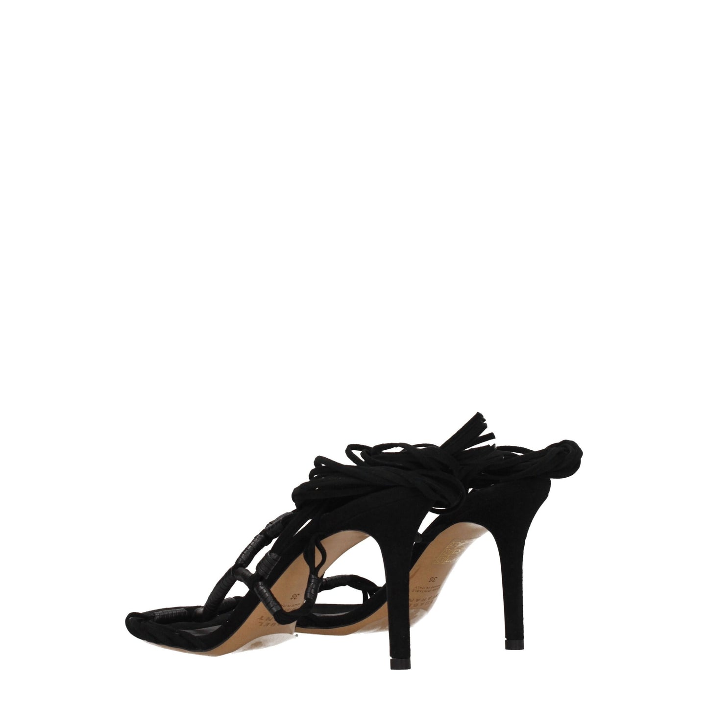 Black Leather Stiletto Heel Sandals Shoes Isabel Marant