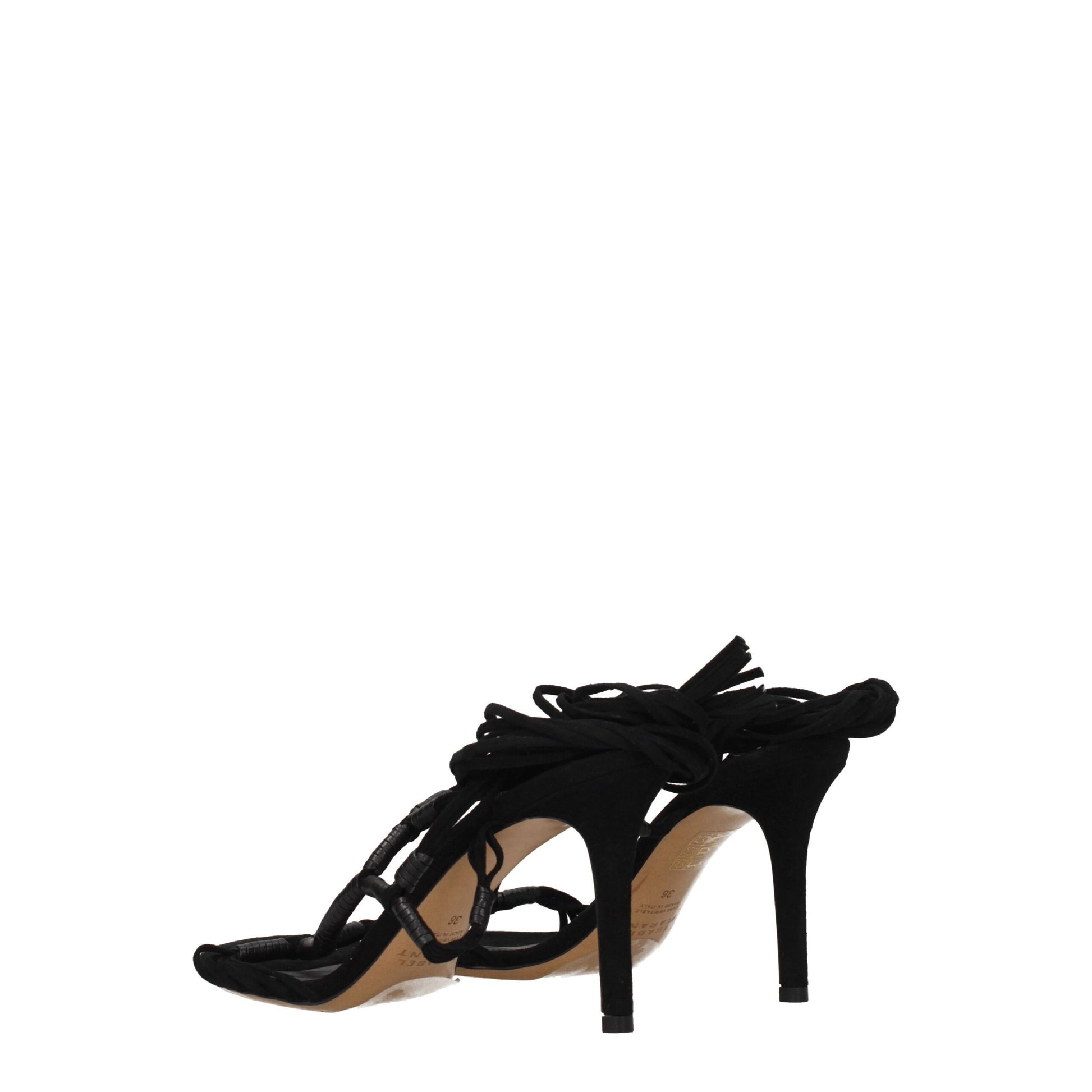 Black Leather Stiletto Heel Sandals Shoes Isabel Marant