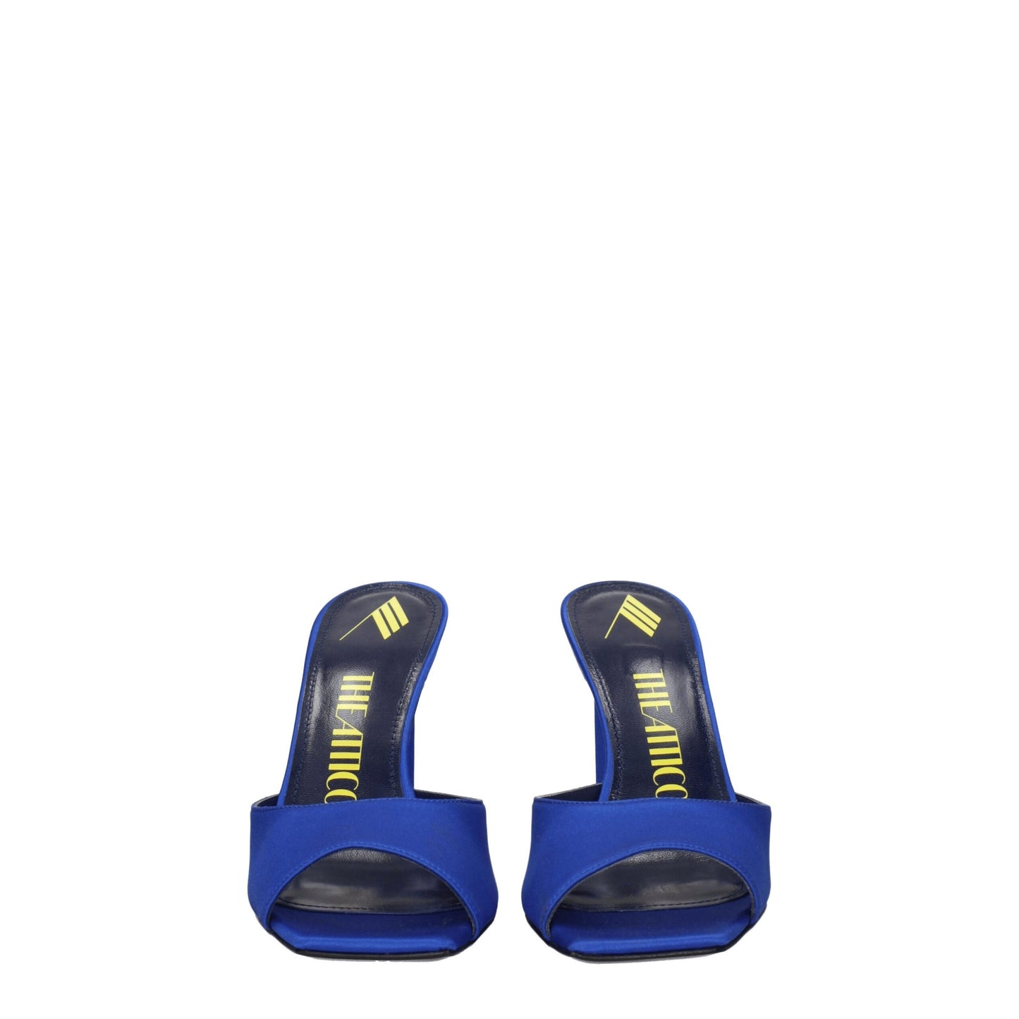 Blue Satin Stiletto Heel Sandals Shoes The Attico