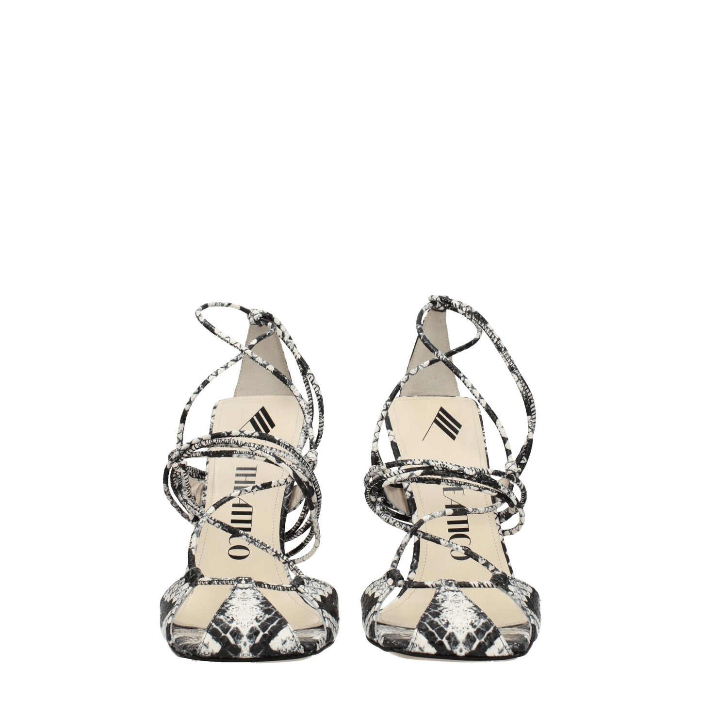 White Leather Stiletto Heel Sandals Shoes The Attico