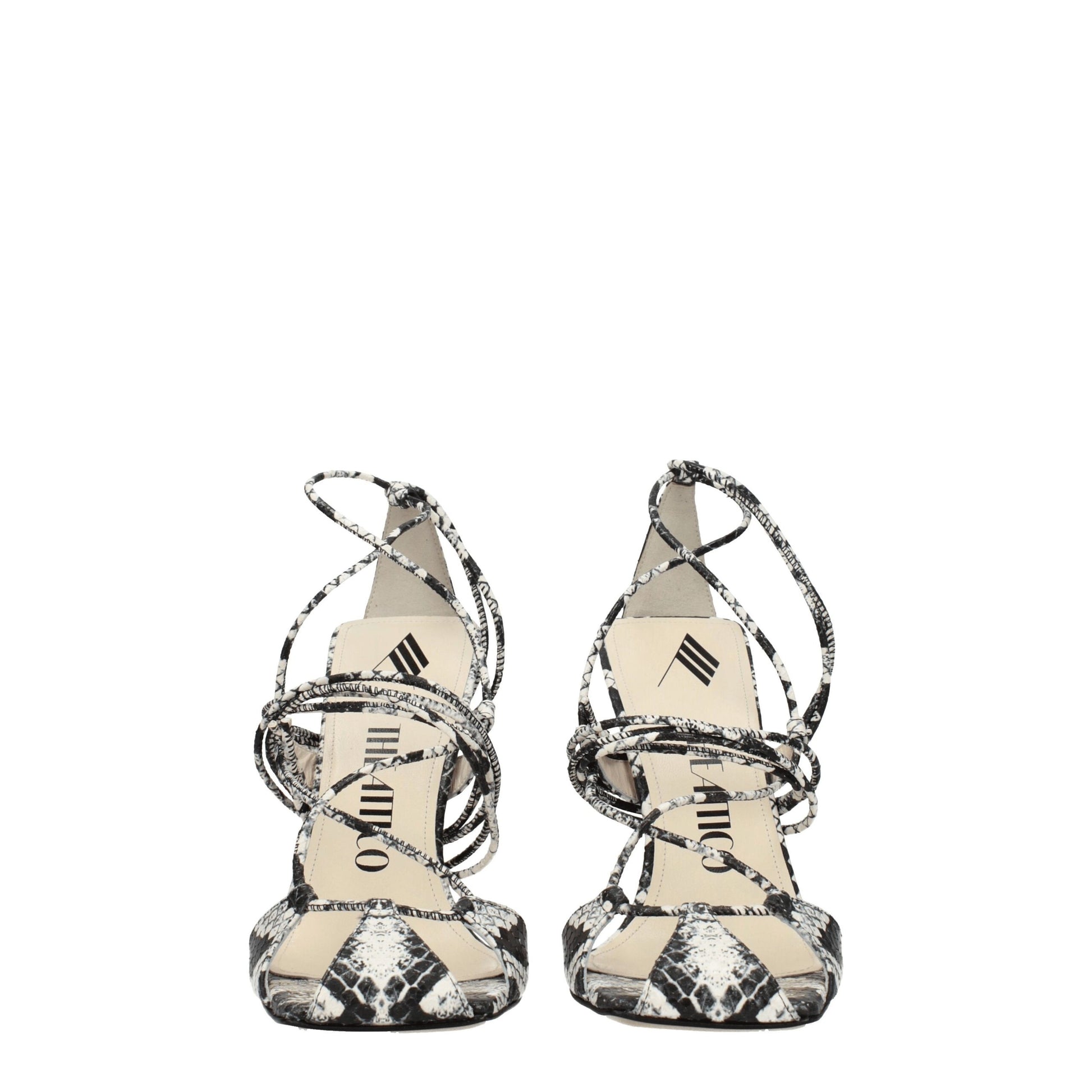 White Leather Stiletto Heel Sandals Shoes The Attico