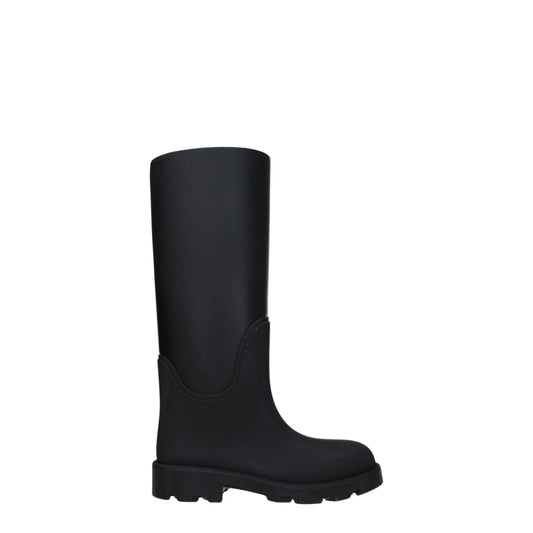 Black Cotton Rain Boots