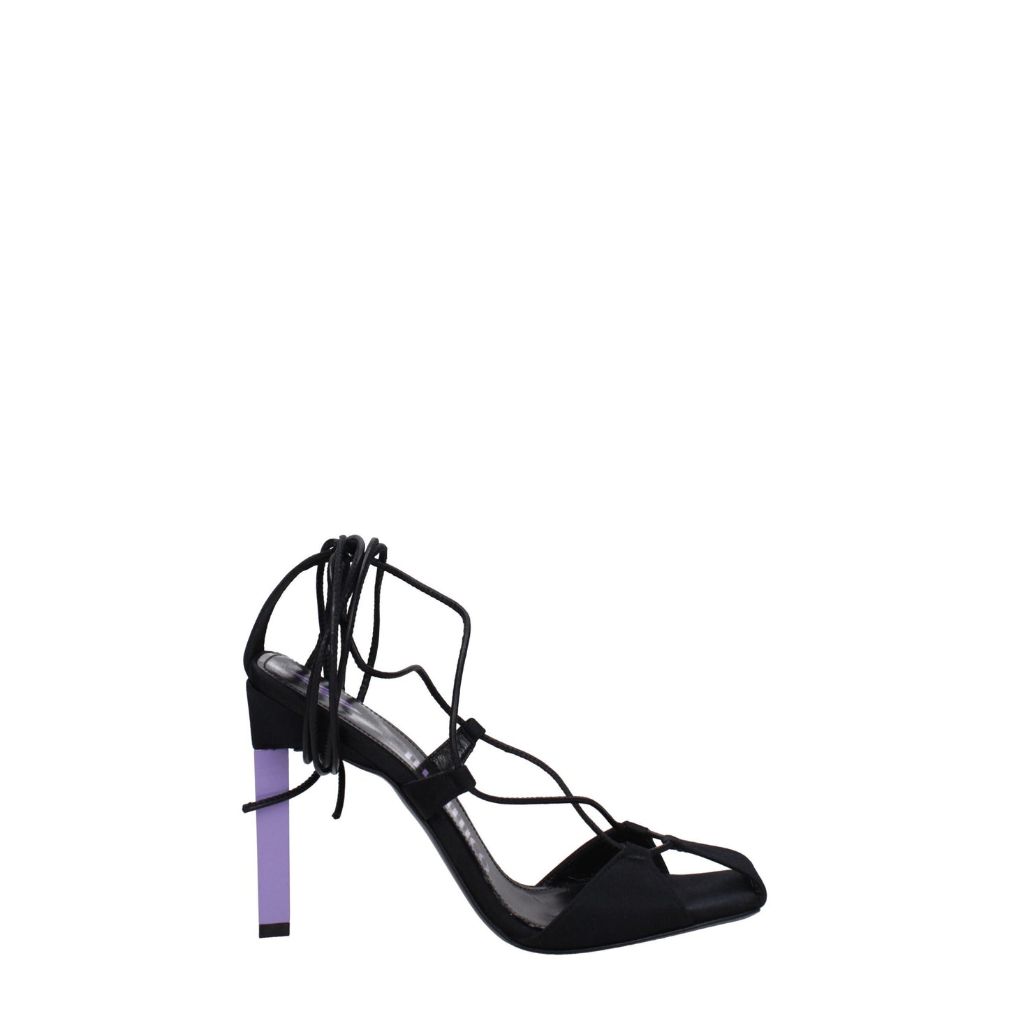 Black Fabric Stiletto Heel Sandals Shoes The Attico