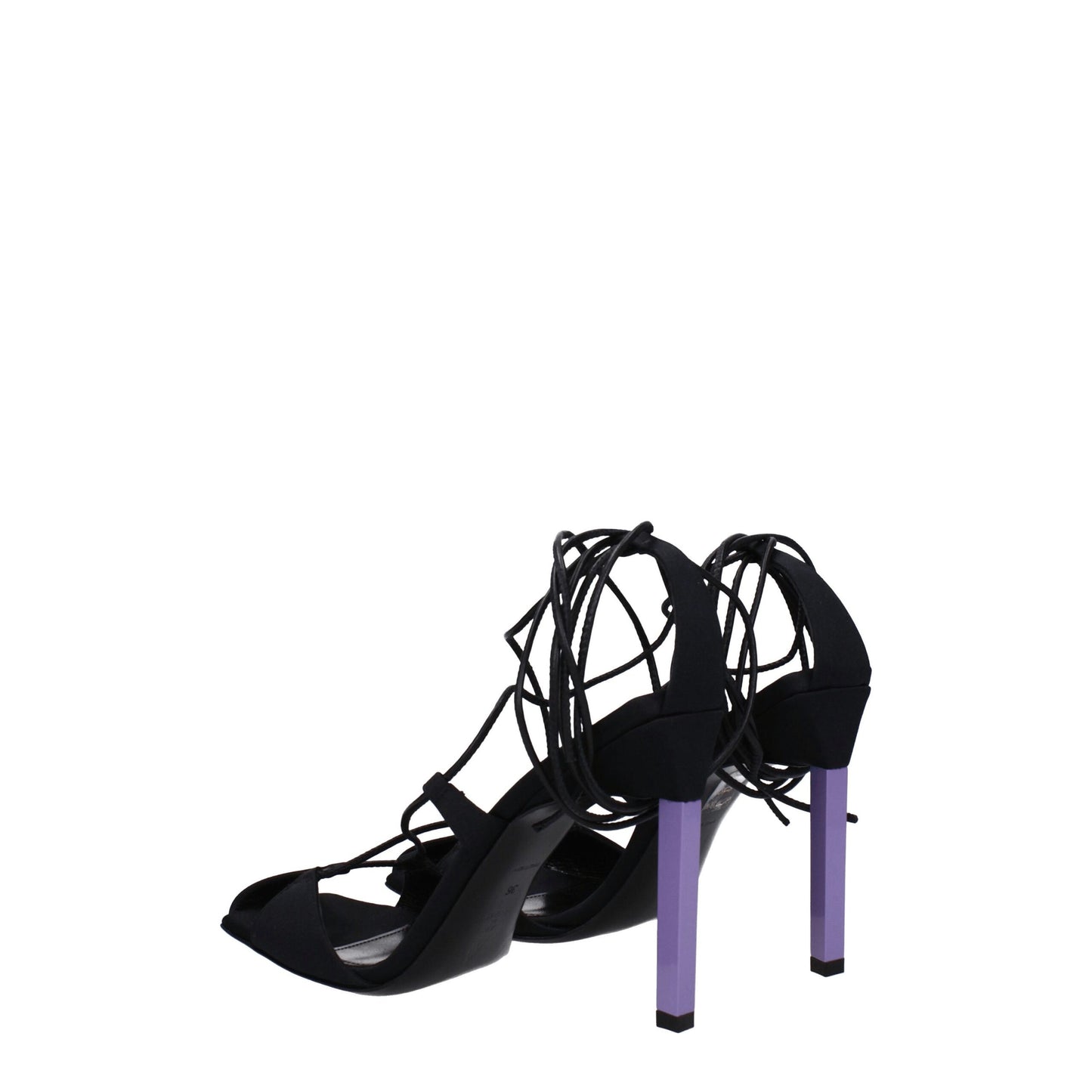 Black Fabric Stiletto Heel Sandals Shoes The Attico