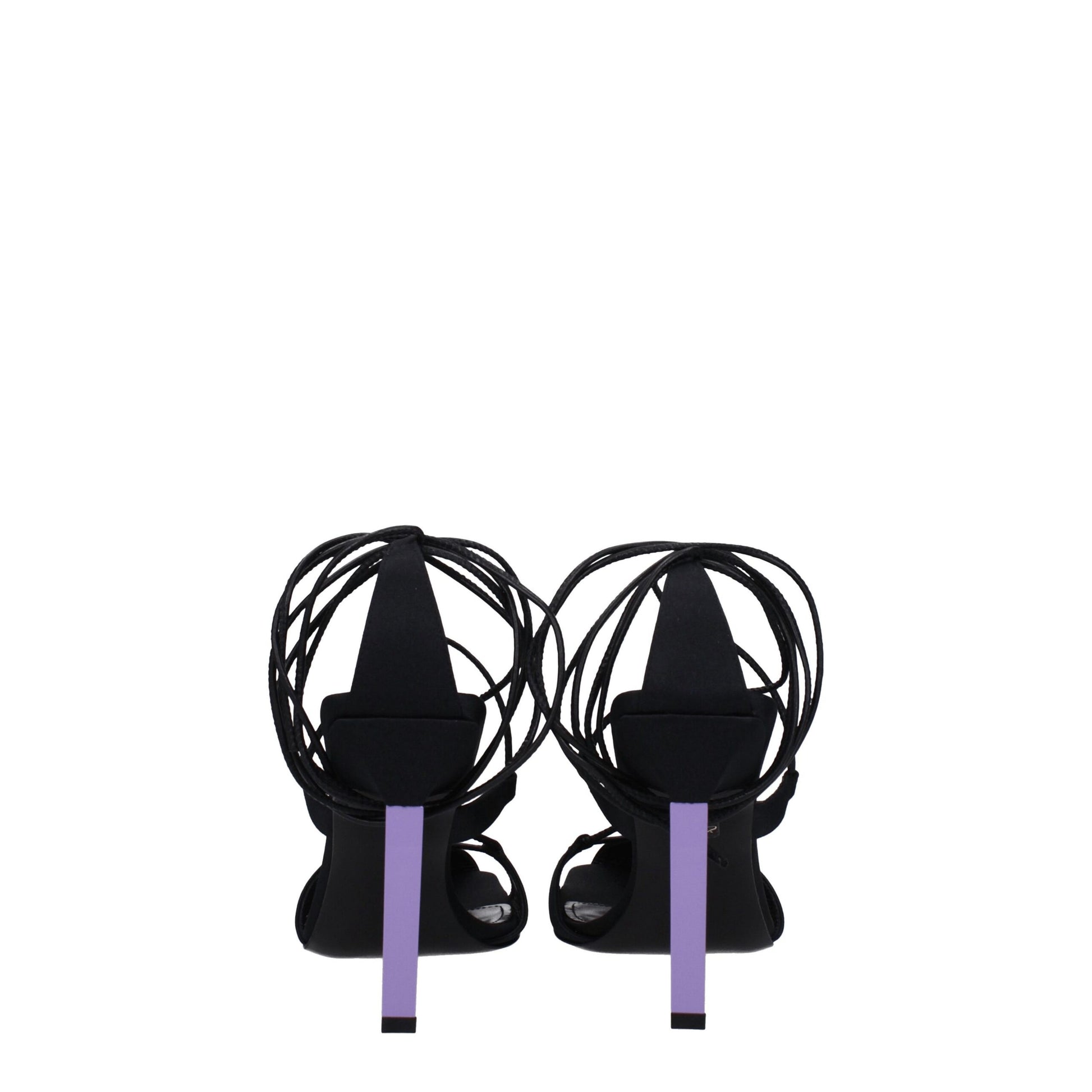 Black Fabric Stiletto Heel Sandals Shoes The Attico