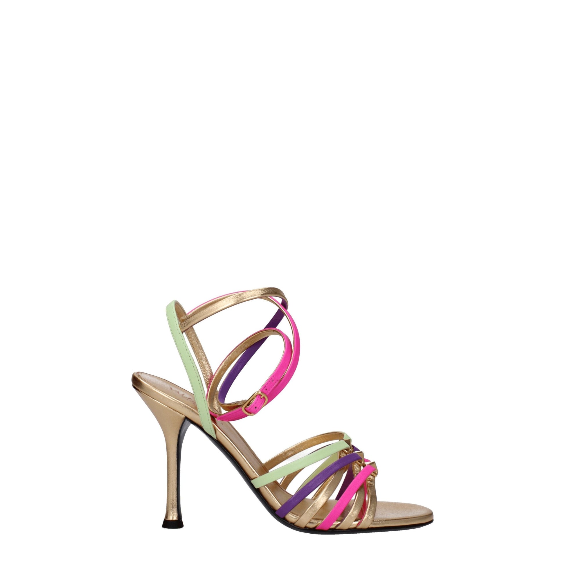 Multicolor Leather Stiletto Heel Sandals Shoes Valentino Garavani