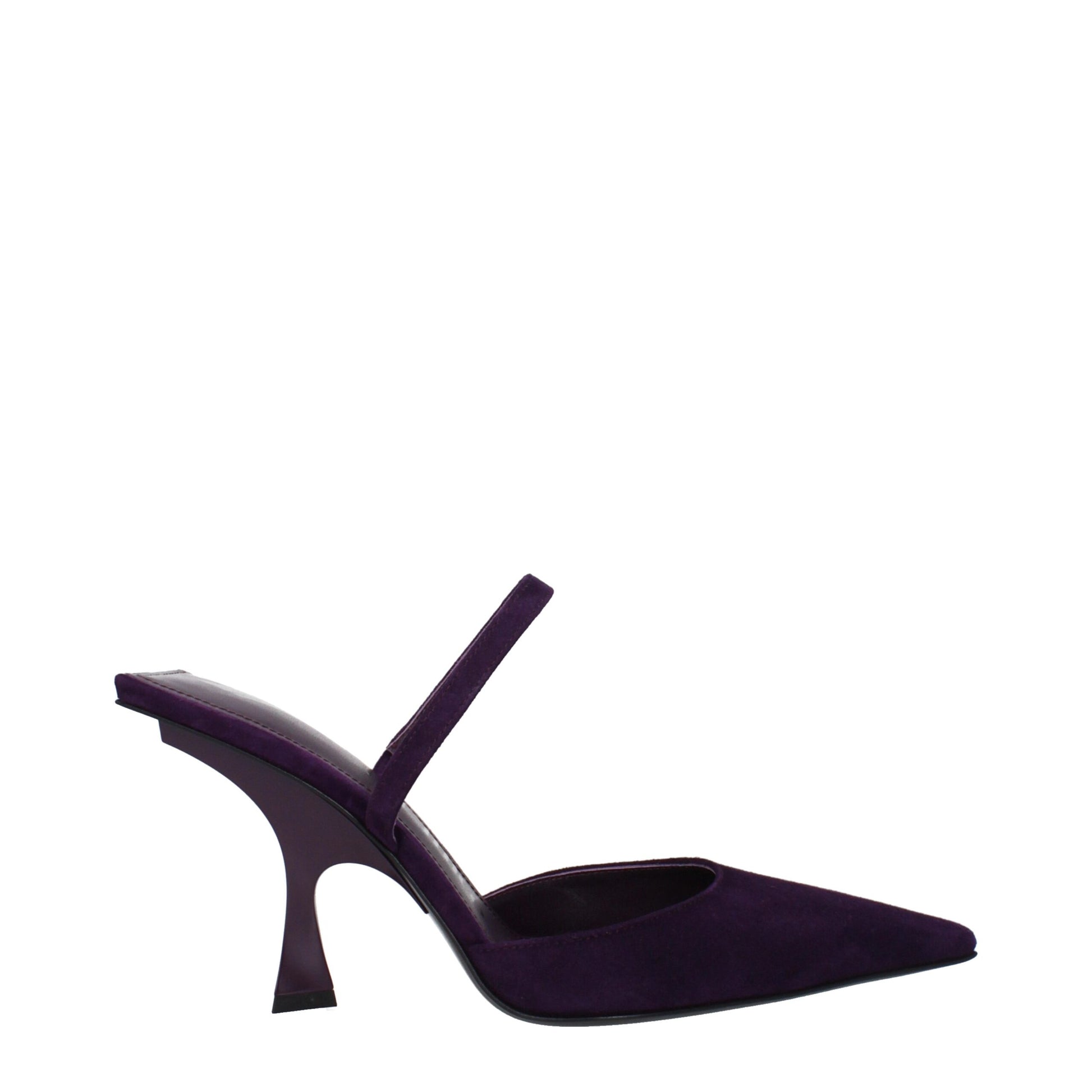 Purple Leather Stiletto Heel Sandals Shoes The Attico