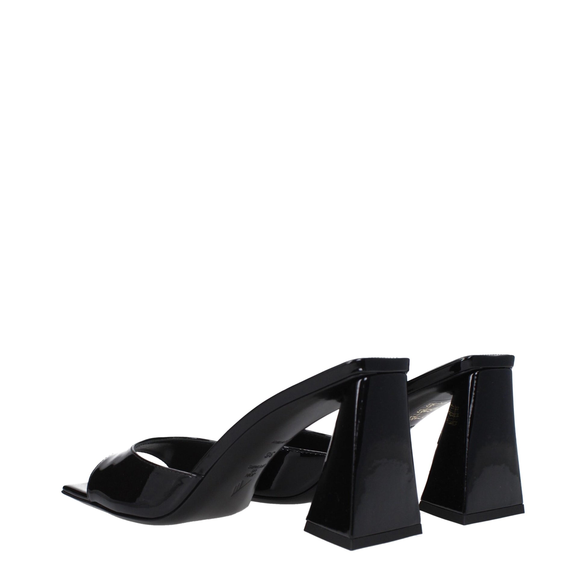 Black Leather Stiletto Heel Sandals Shoes The Attico